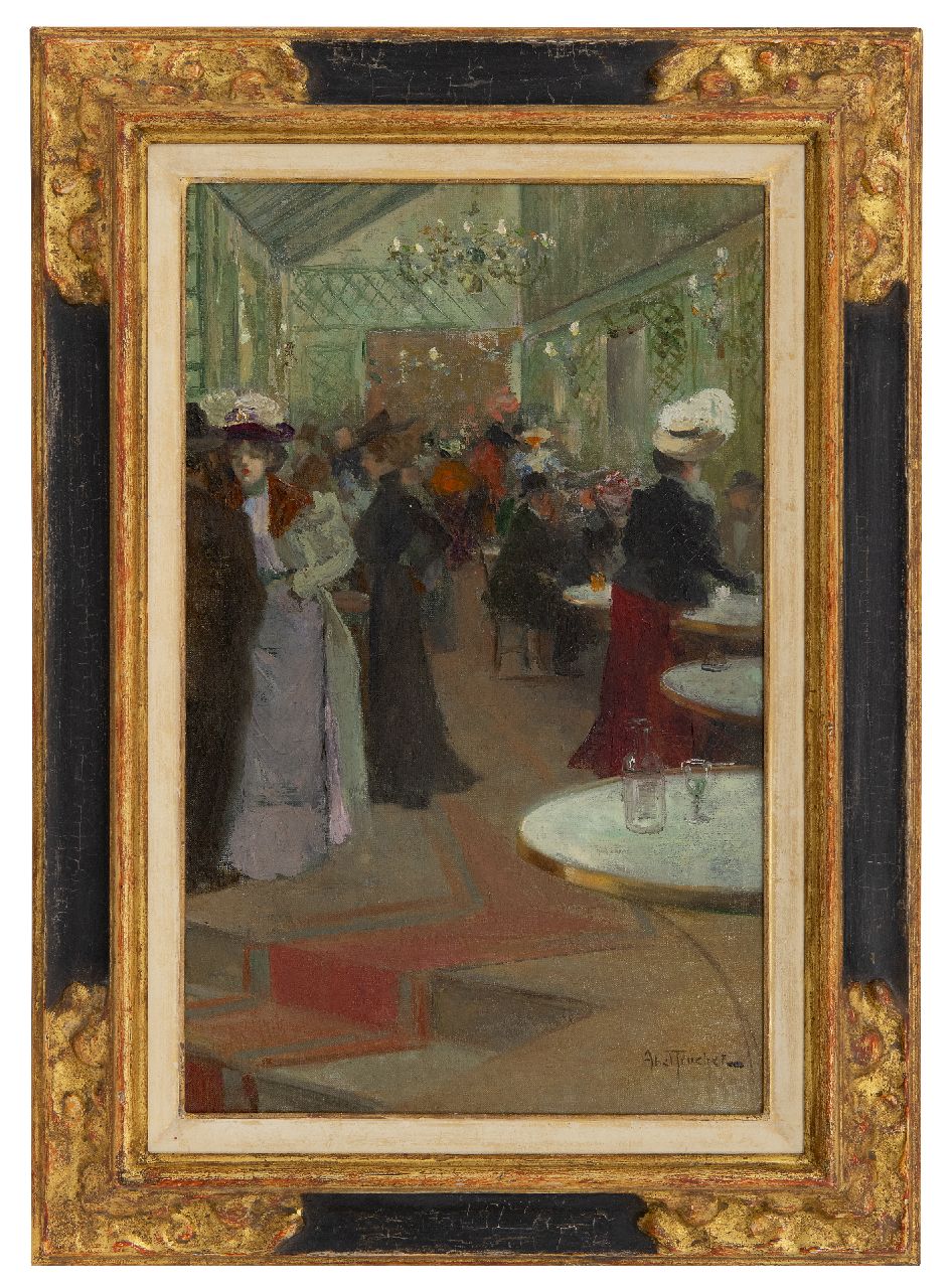Abel-Truchet L.  | Louis Abel-Truchet | Schilderijen te koop aangeboden | Le soir au café, olieverf op doek 48,5 x 29,4 cm, gesigneerd rechtsonder en te dateren ca. 1905