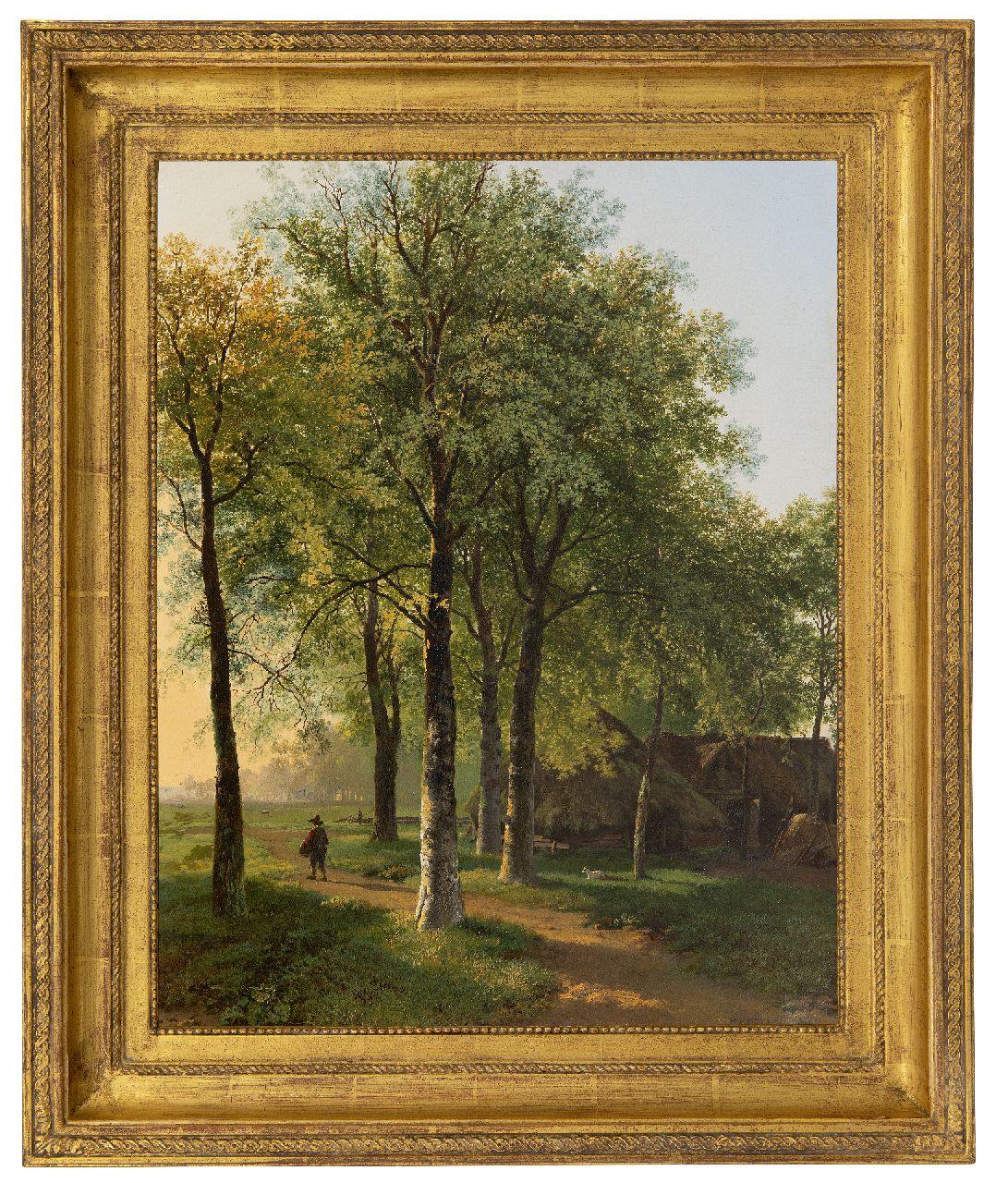 Koekkoek B.C.  | Barend Cornelis Koekkoek, Wandelaar op een bospad in fel zonlicht, olieverf op doek 54,6 x 44,4 cm, gesigneerd rechtsonder en gedateerd 1829