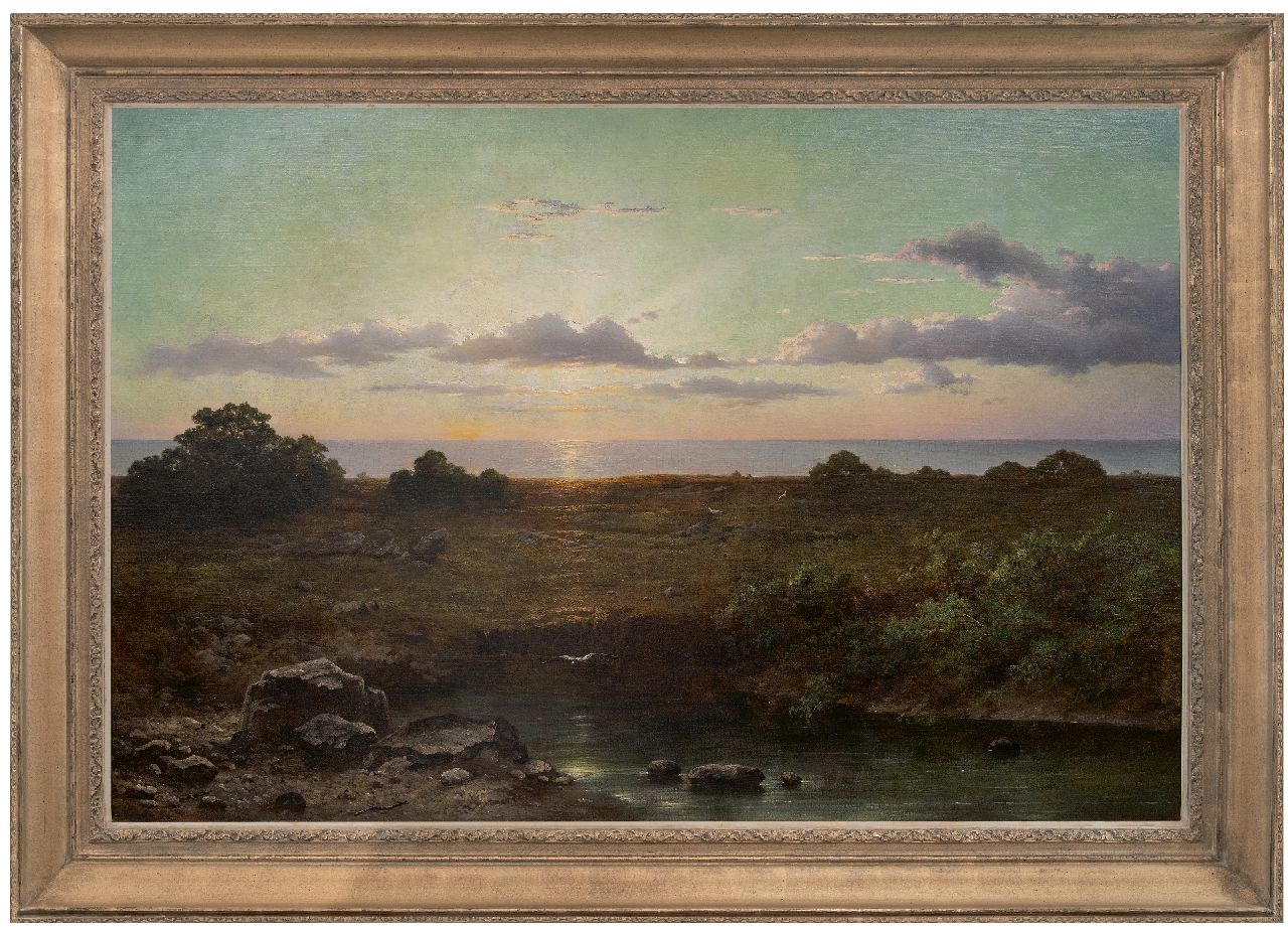 Hanedoes L.  | Louwrens Hanedoes | Schilderijen te koop aangeboden | Zonsondergang nabij Le Havre, olieverf op doek 111,0 x 166,2 cm, gesigneerd linksonder