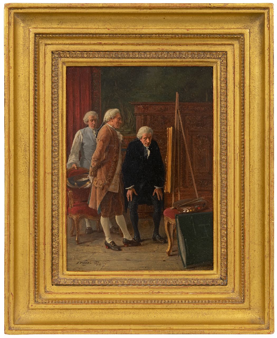 Fichel B.E.  | Benjamin 'Eugène' Fichel | Schilderijen te koop aangeboden | De kunstkenner, olieverf op paneel 21,8 x 15,8 cm, gesigneerd linksonder en gedateerd 1871