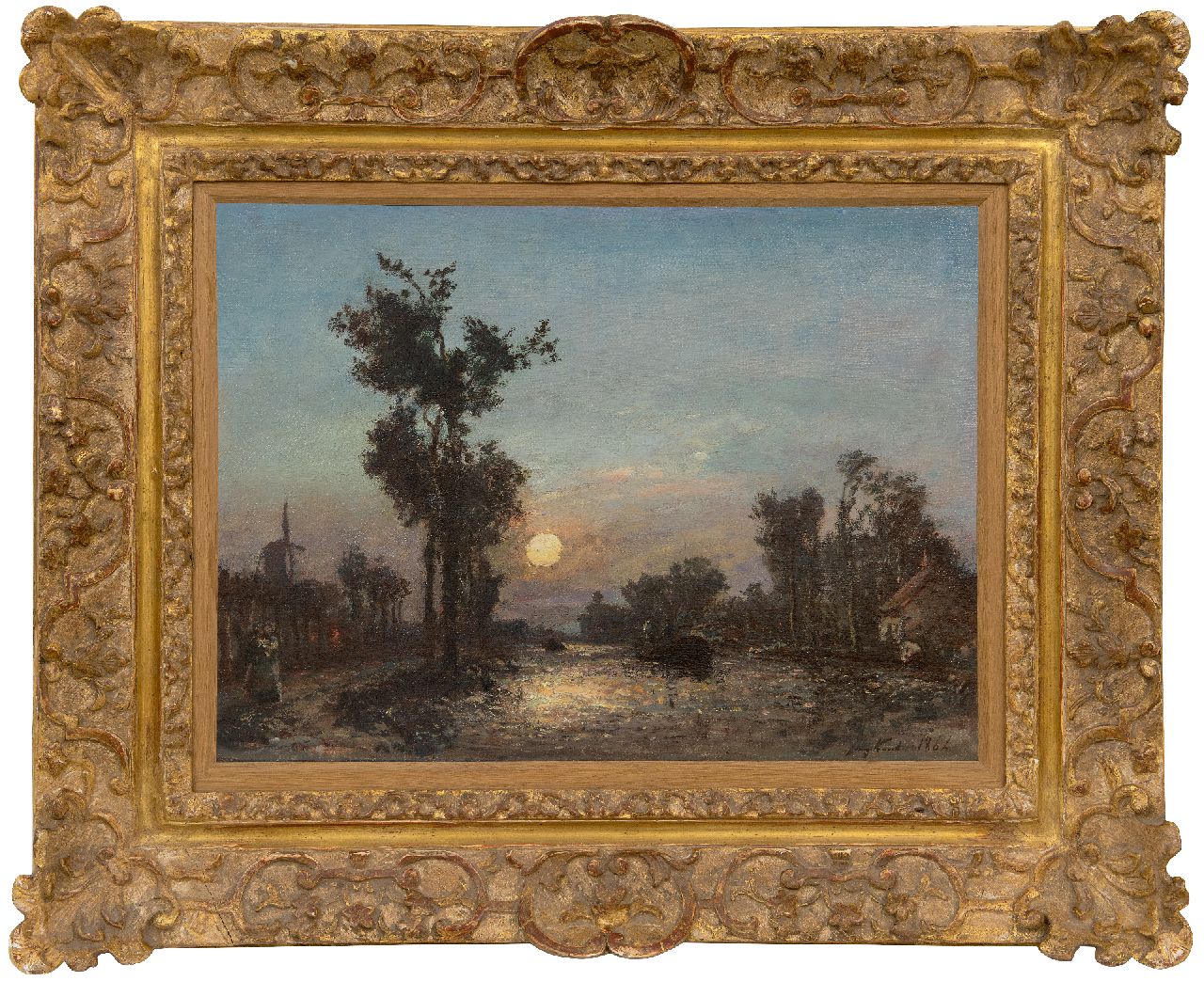 Jongkind J.B.  | Johan Barthold Jongkind, Canal en Hollande, olieverf op doek 33,8 x 45,9 cm, gesigneerd rechtsonder en gedateerd 1864