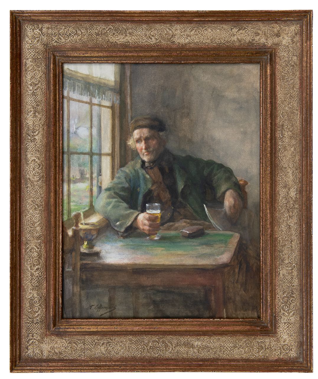 Offermans A.L.G.  | Anton Lodewijk George 'Tony' Offermans, In het café, aquarel op papier 56,5 x 43,5 cm, gesigneerd linksonder