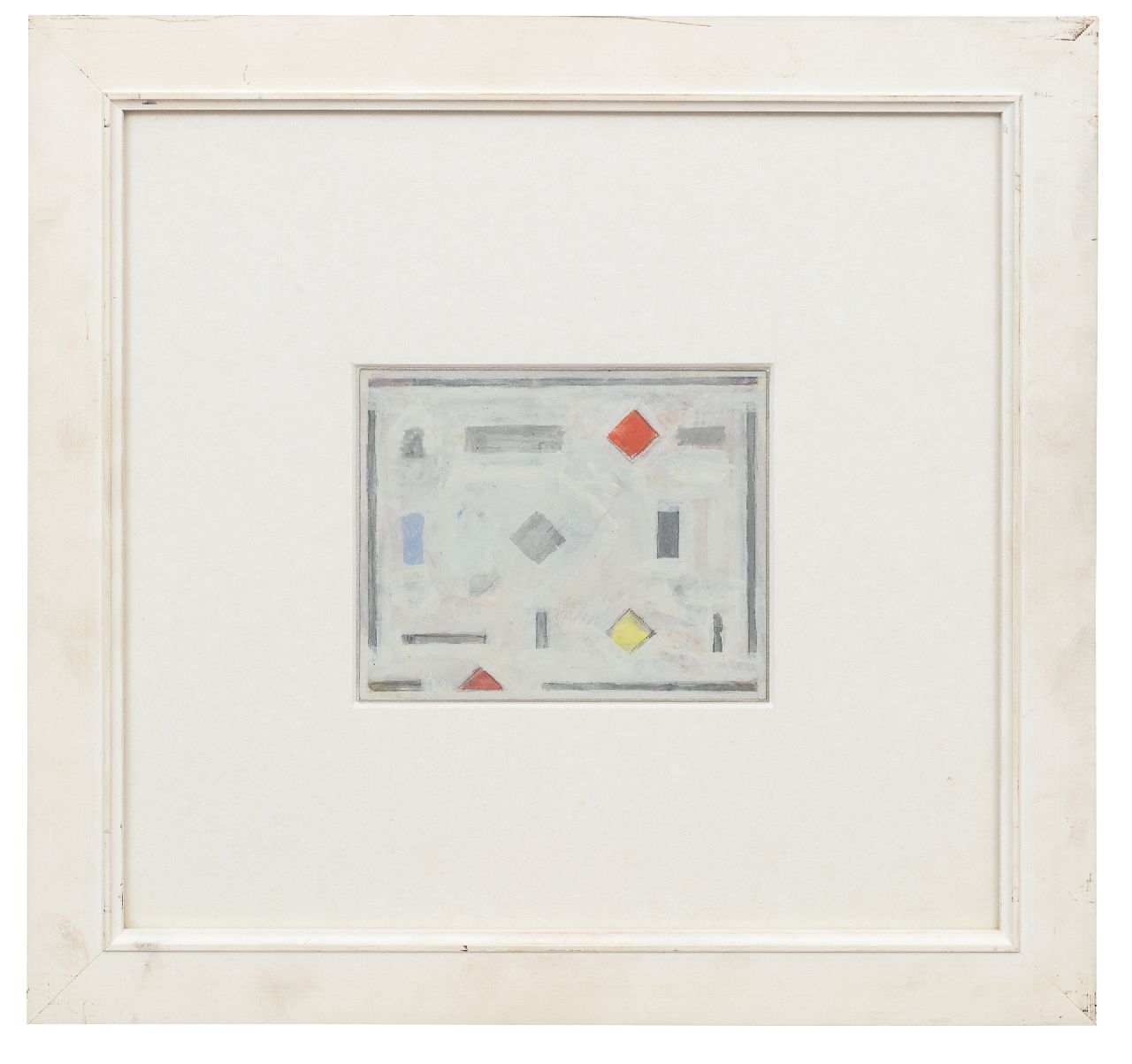 Leck B.A. van der | 'Bart' Anthony van der Leck | Aquarellen en tekeningen te koop aangeboden | Compositie, gouache op papier 13,5 x 16,5 cm, te dateren vroege jaren 30