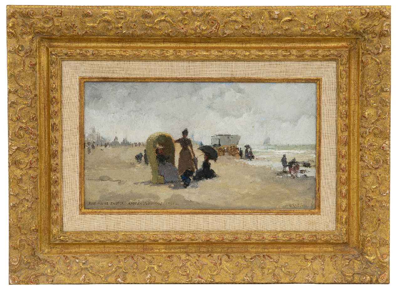 Briët A.H.C.  | 'Arthur' Henri Christiaan Briët, Strandgezicht, olieverf op paneel 14,9 x 26,0 cm, gesigneerd rechtsonder en te dateren ca. 1895