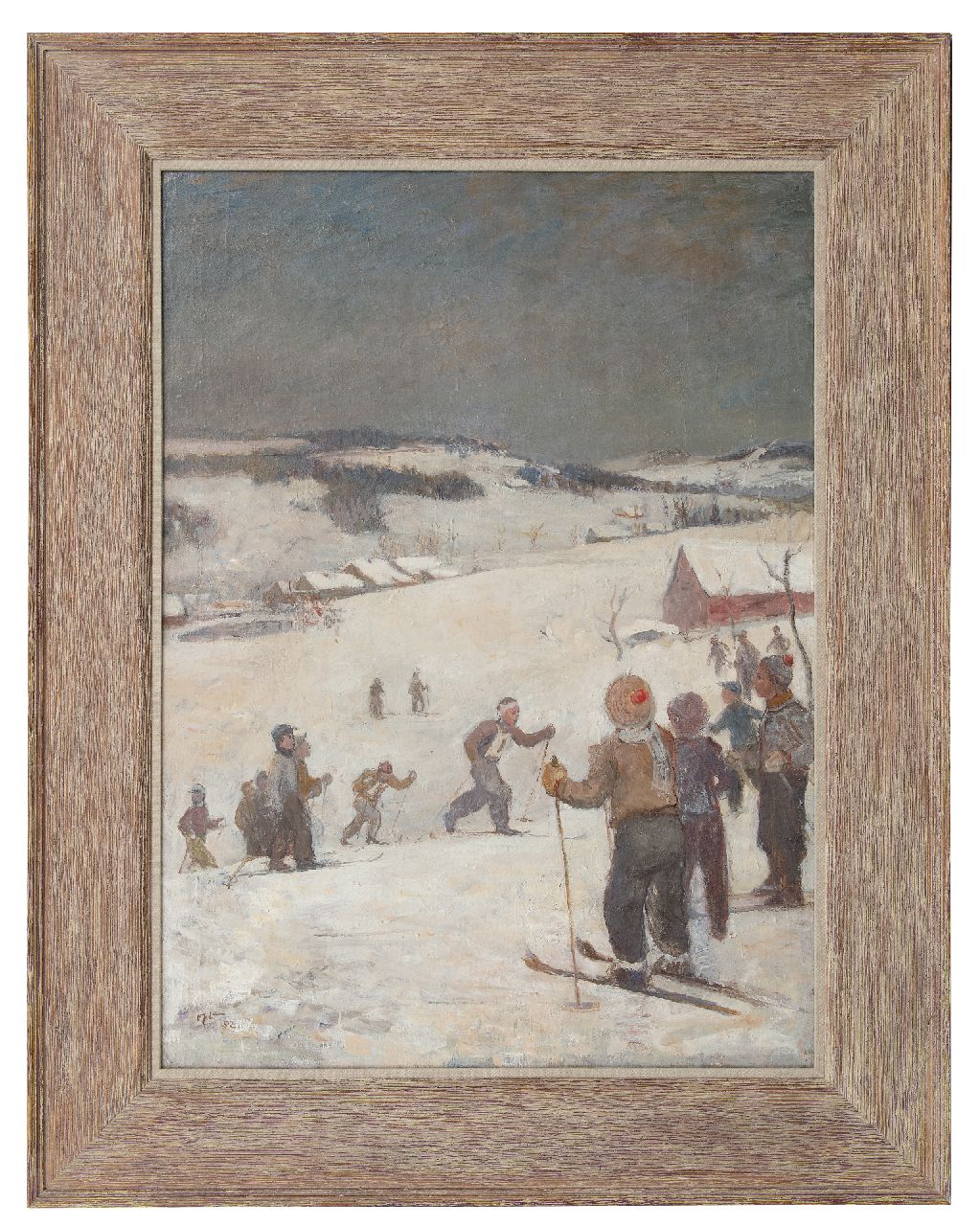 Oplt O.  | Oldřich Oplt | Schilderijen te koop aangeboden | De skiloopwedstrijd, olieverf op doek 99,7 x 72,8 cm, gesigneerd linksonder en gedateerd '52