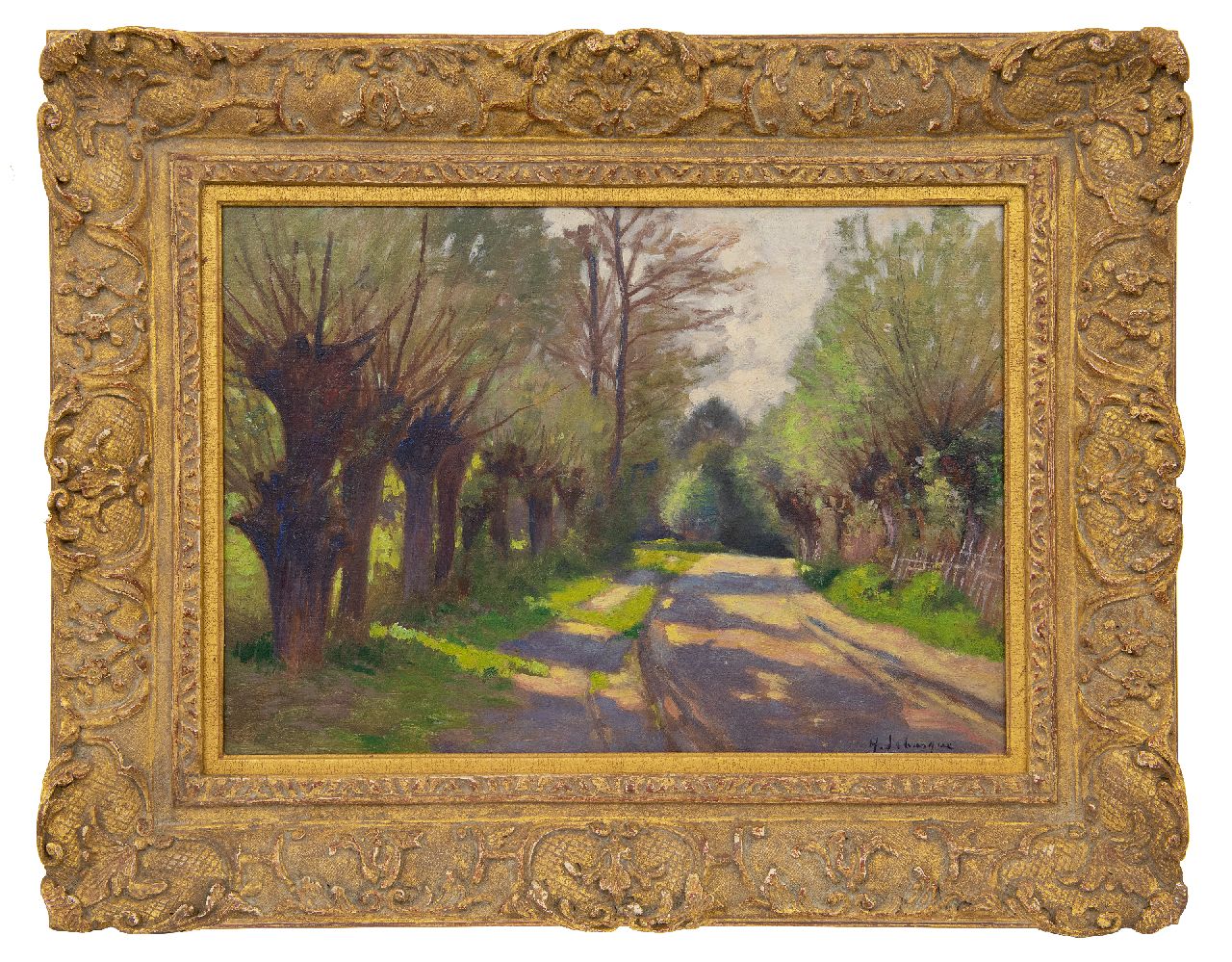 Lebasque H.  | Joseph 'Henri' Baptiste Lebasque, Route ombragée, Saint-Tropez, olieverf op board 32,5 x 45,5 cm, gesigneerd rechtsonder en te dateren ca. 1895