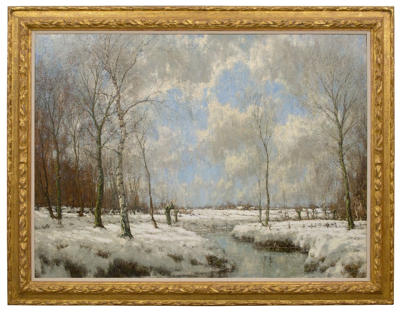 Gorter A.M.  | 'Arnold' Marc Gorter | Schilderijen te koop aangeboden | De Vordense Beek in de winter, olieverf op doek 114,9 x 154,7 cm, gesigneerd rechtsonder (tweemaal)