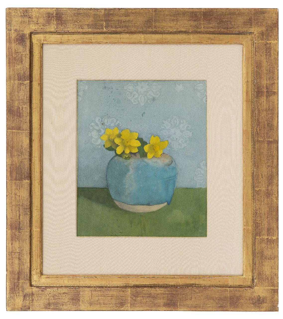 Voerman sr. J.  | Jan Voerman sr. | Aquarellen en tekeningen te koop aangeboden | Boterbloemen in een gemberpot, aquarel op papier 25,0 x 20,5 cm, te dateren jaren 90