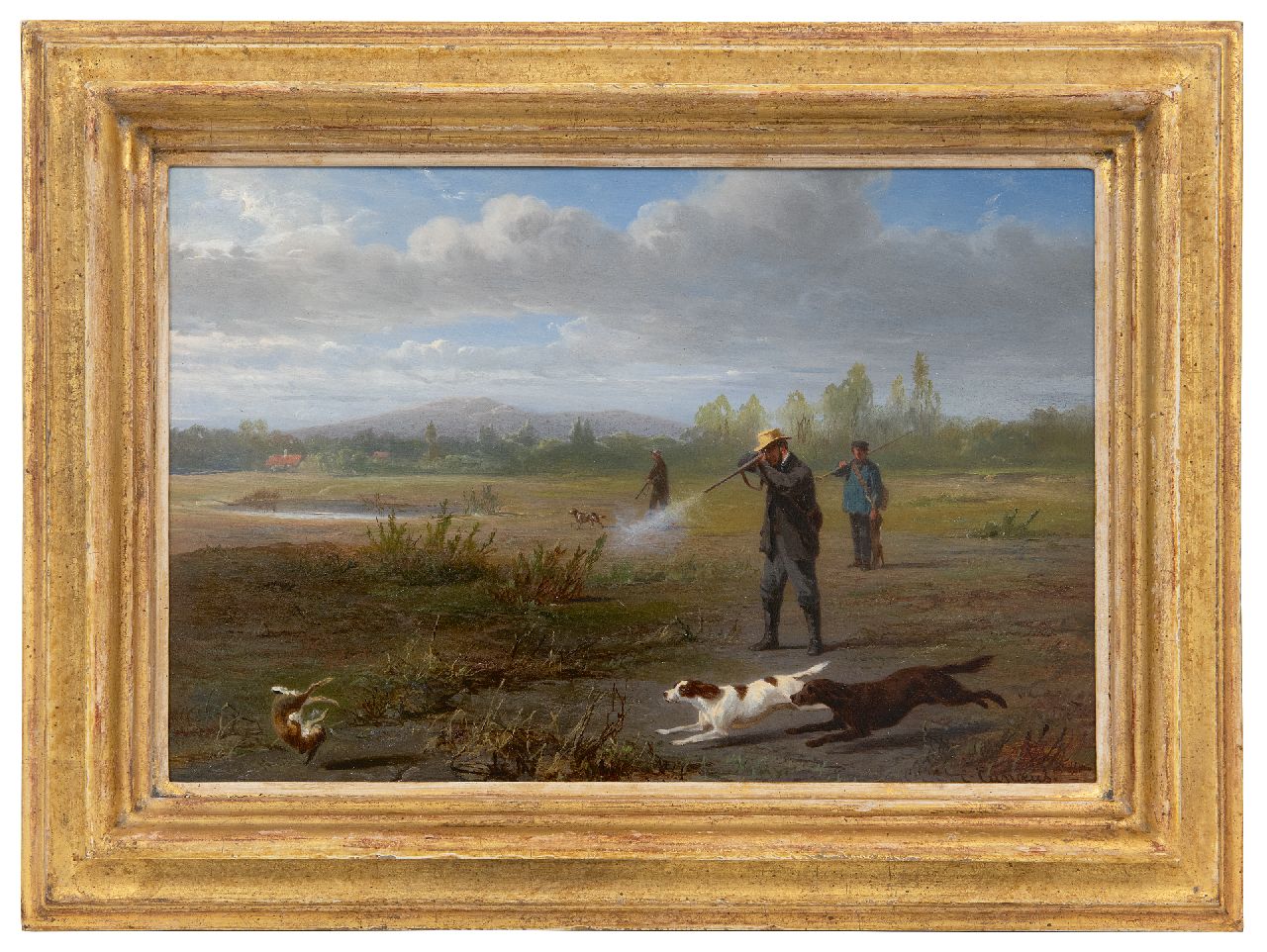 Cunaeus C.  | Conradijn Cunaeus | Schilderijen te koop aangeboden | De hazenjacht, olieverf op paneel 21,9 x 32,3 cm, gesigneerd rechtsonder