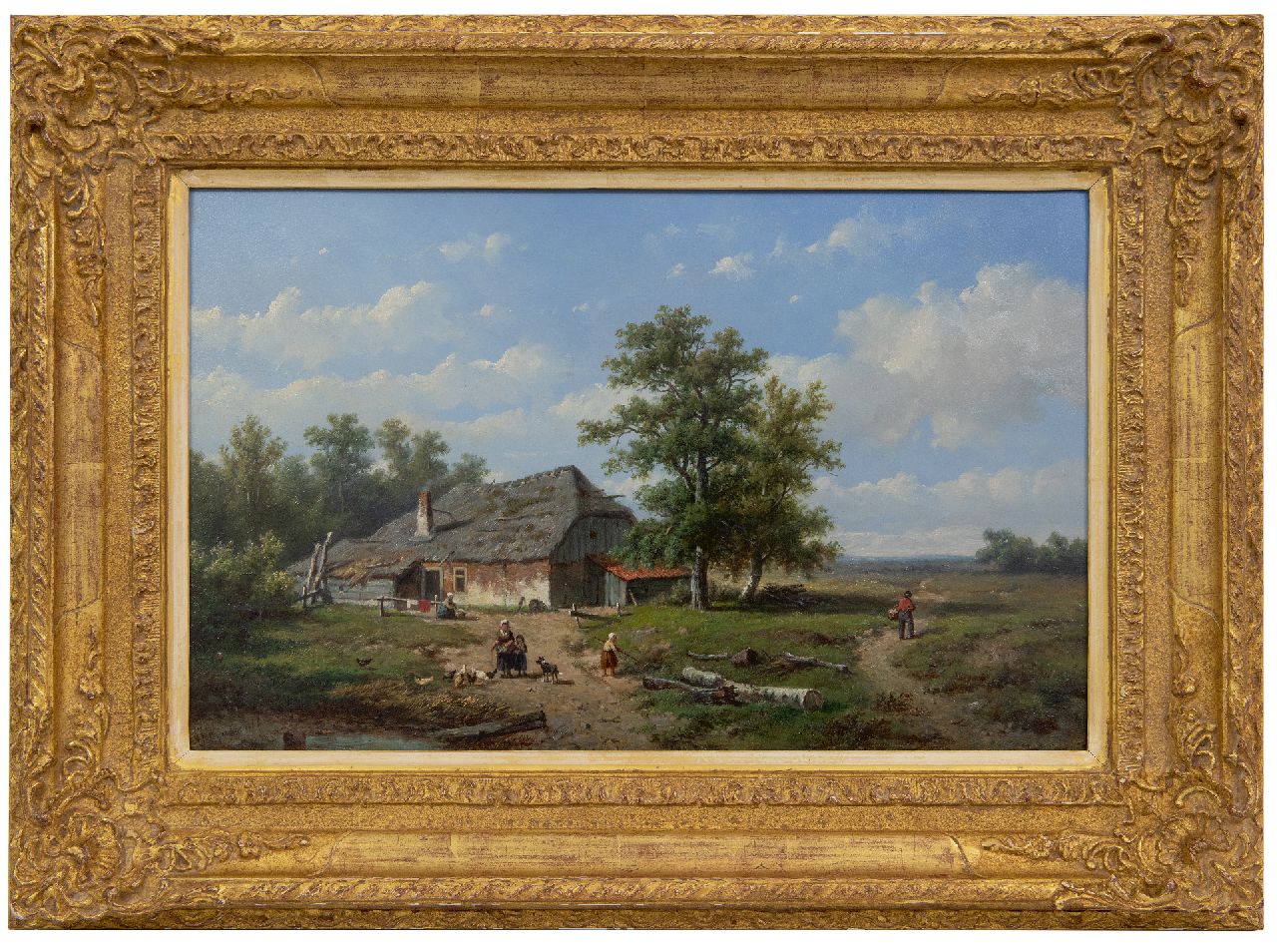 Wijngaerdt A.J. van | Anthonie Jacobus van Wijngaerdt | Schilderijen te koop aangeboden | Boerderij op het platteland, olieverf op paneel 27,5 x 43,5 cm, gesigneerd linksonder