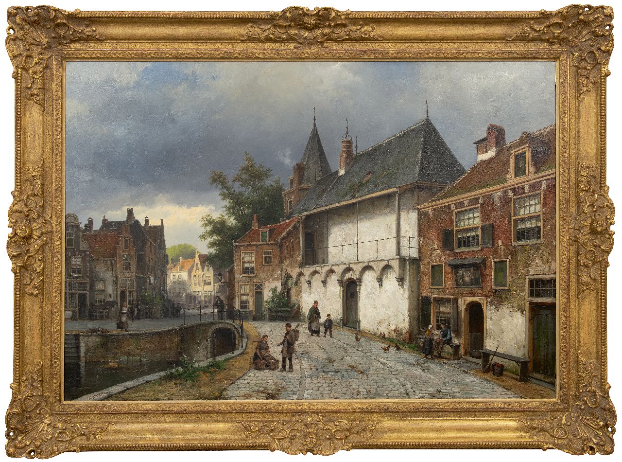 Koekkoek W.  | Willem Koekkoek, Gezicht op de Koppelpoort te Amersfoort, olieverf op doek 86,5 x 125,5 cm, gesigneerd linksonder