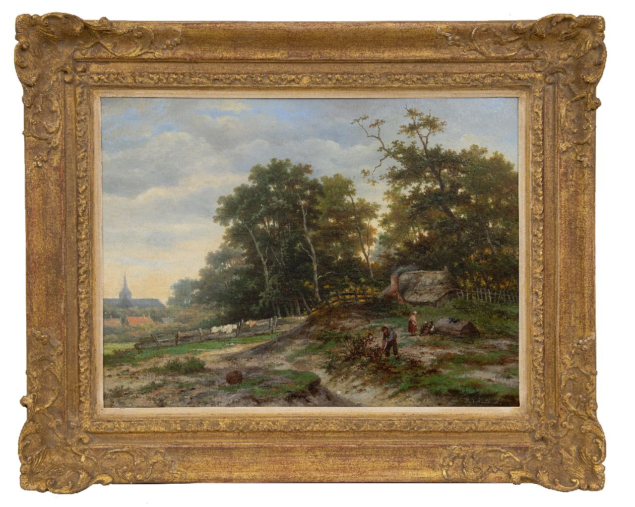 Koekkoek B.H.  | Barend Hendrik 'H.B.' Koekkoek, Hut aan de rand van het bos, olieverf op doek 46,0 x 61,5 cm, gesigneerd rechtsonder