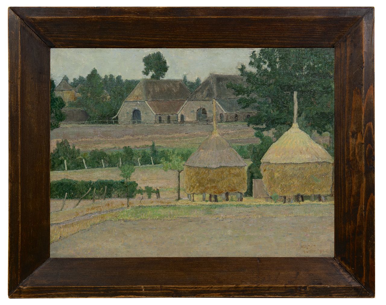 Huszár V.  | Vilmos Huszár | Schilderijen te koop aangeboden | Boerderij in Almen, olieverf op doek op paneel 38,1 x 50,9 cm, gesigneerd rechtsonder en gedateerd 1911 VIII