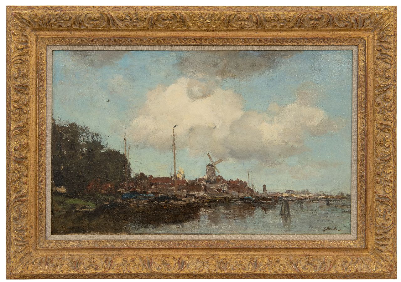 Maris J.H.  | Jacobus Hendricus 'Jacob' Maris | Schilderijen te koop aangeboden | Stad aan het water, olieverf op doek 47,1 x 75,6 cm, gesigneerd rechtsonder en te dateren ca. 1875