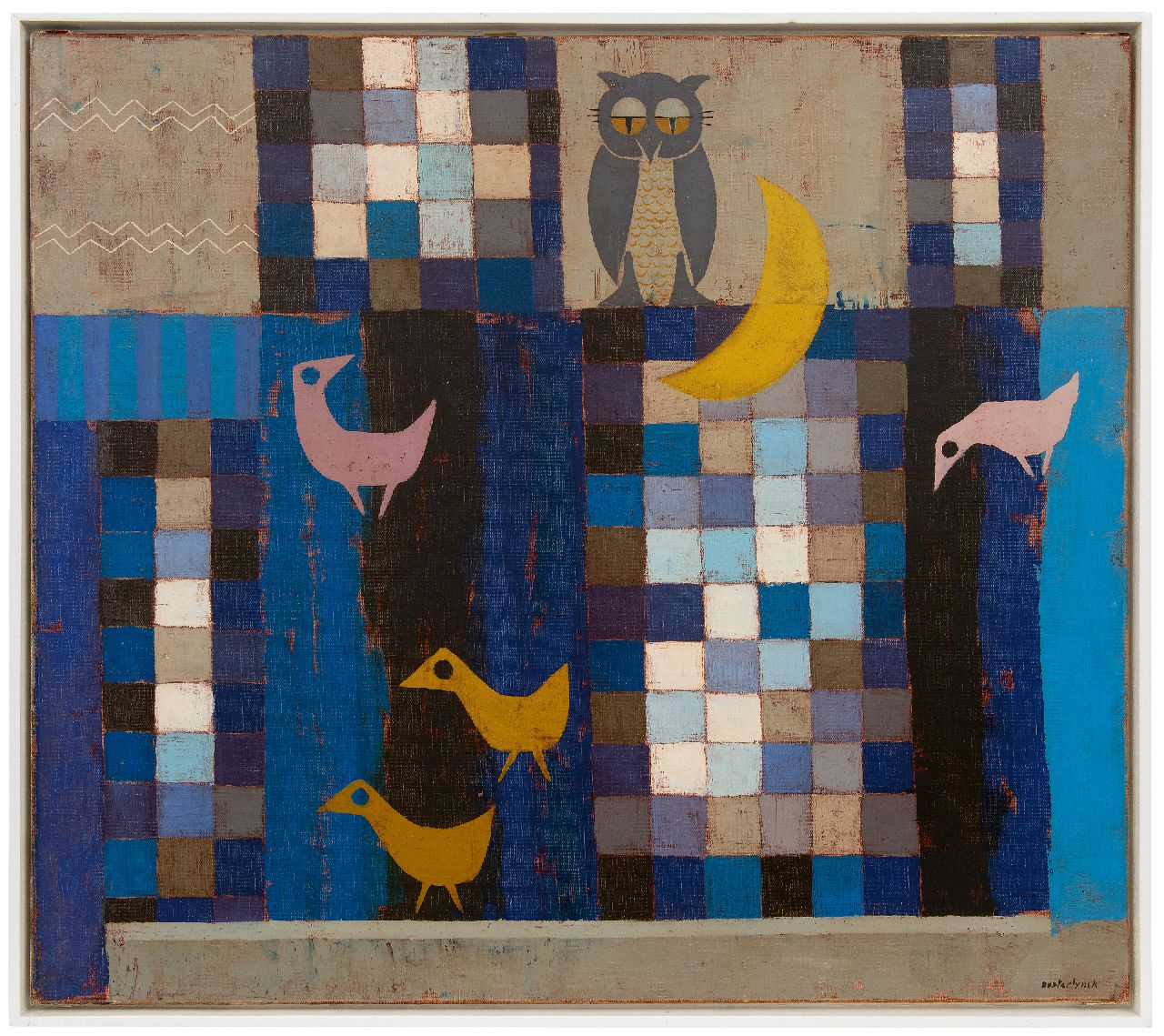 Oosterlynck J.E.  | Jean Emile Oosterlynck | Schilderijen te koop aangeboden | Vogels in het park, olieverf op doek 70,4 x 80,0 cm, gesigneerd rechtsonder