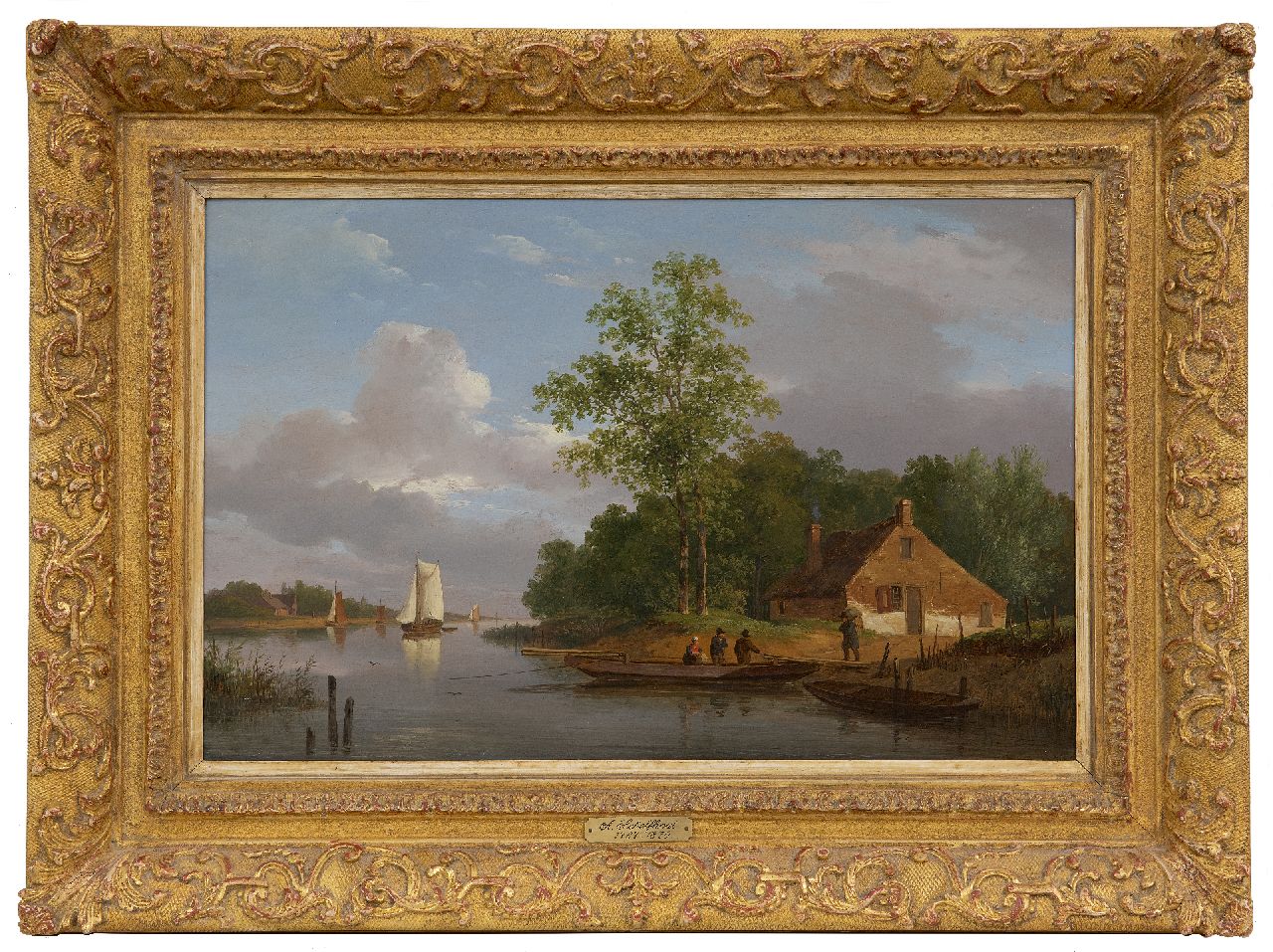 Schelfhout A. | Andreas Schelfhout, Het overzetveer, olieverf op paneel 32,8 x 49,5 cm, te dateren ca. 1822 Schelfhout A. | Andreas Schelfhout, Het overzetveer, olieverf op paneel 32,8 x 49,5 cm, te dateren ca. 1822