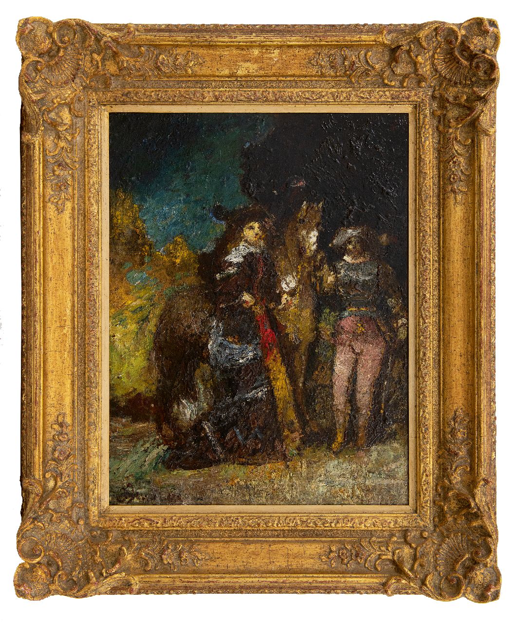 Monticelli A.J.T.  | 'Adolphe' Joseph Thomas Monticelli Monticelli | Schilderijen te koop aangeboden | Travesti, olieverf op paneel 48,2 x 36,7 cm, gesigneerd linksonder en te dateren ca. 1875-1880