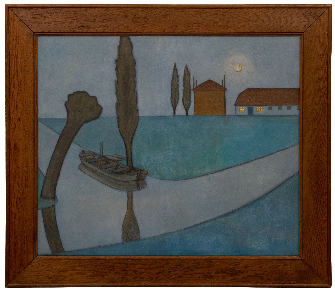 Koning D.  | Dirk Koning | Schilderijen te koop aangeboden | Landschap met hooiberg, olieverf op board 61,7 x 72,7 cm, gesigneerd rechtsonder en gedateerd 1928