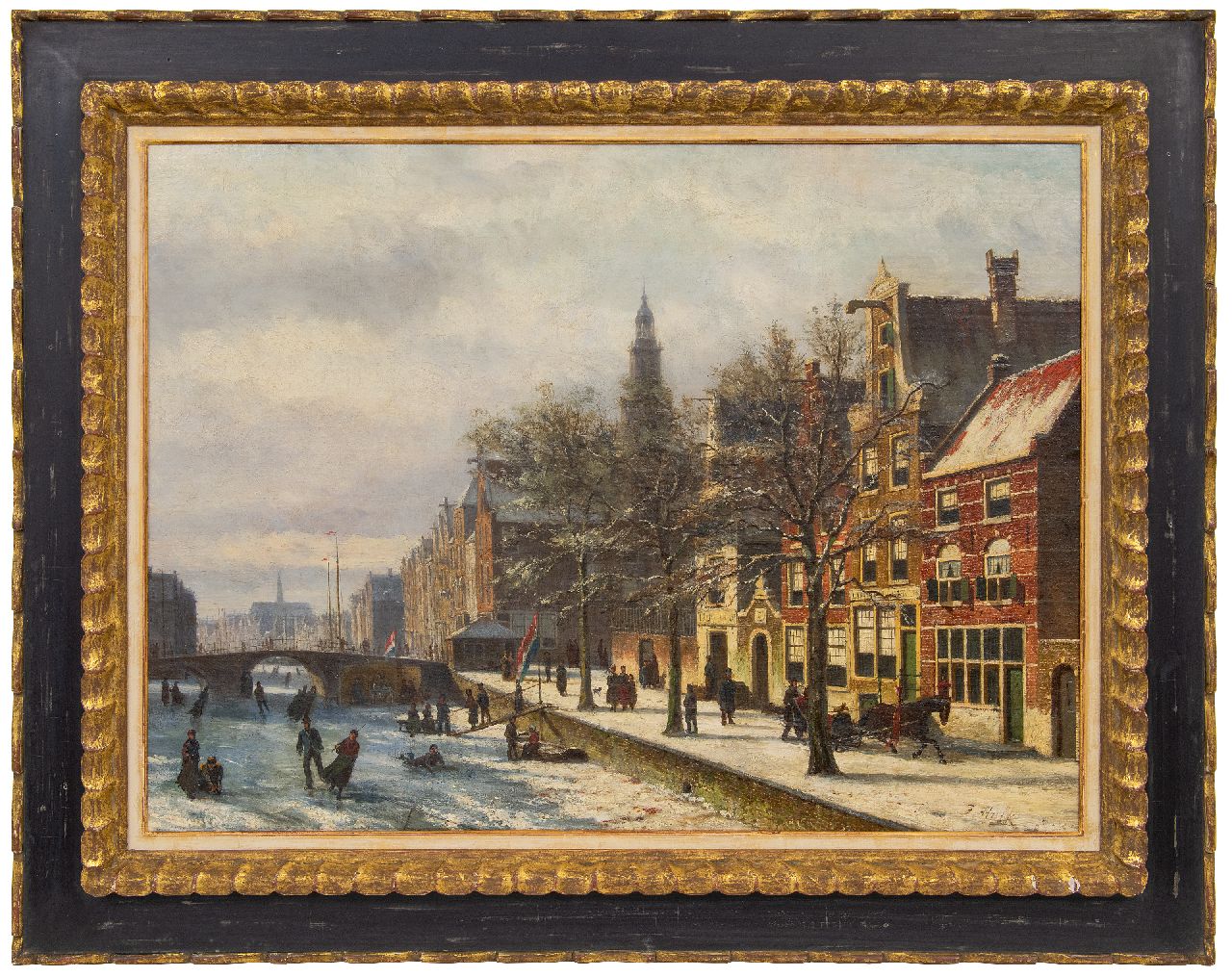 Hulk sr. J.F. | Johannes Frederik Hulk sr. | Schilderijen te koop aangeboden | Haarlem in de winter, olieverf op doek 58,2 x 80,6 cm, gesigneerd rechtsonder Hulk sr. J.F. | Johannes Frederik Hulk sr. | Schilderijen te koop aangeboden | Haarlem in de winter, olieverf op doek 58,2 x 80,6 cm, gesigneerd rechtsonder