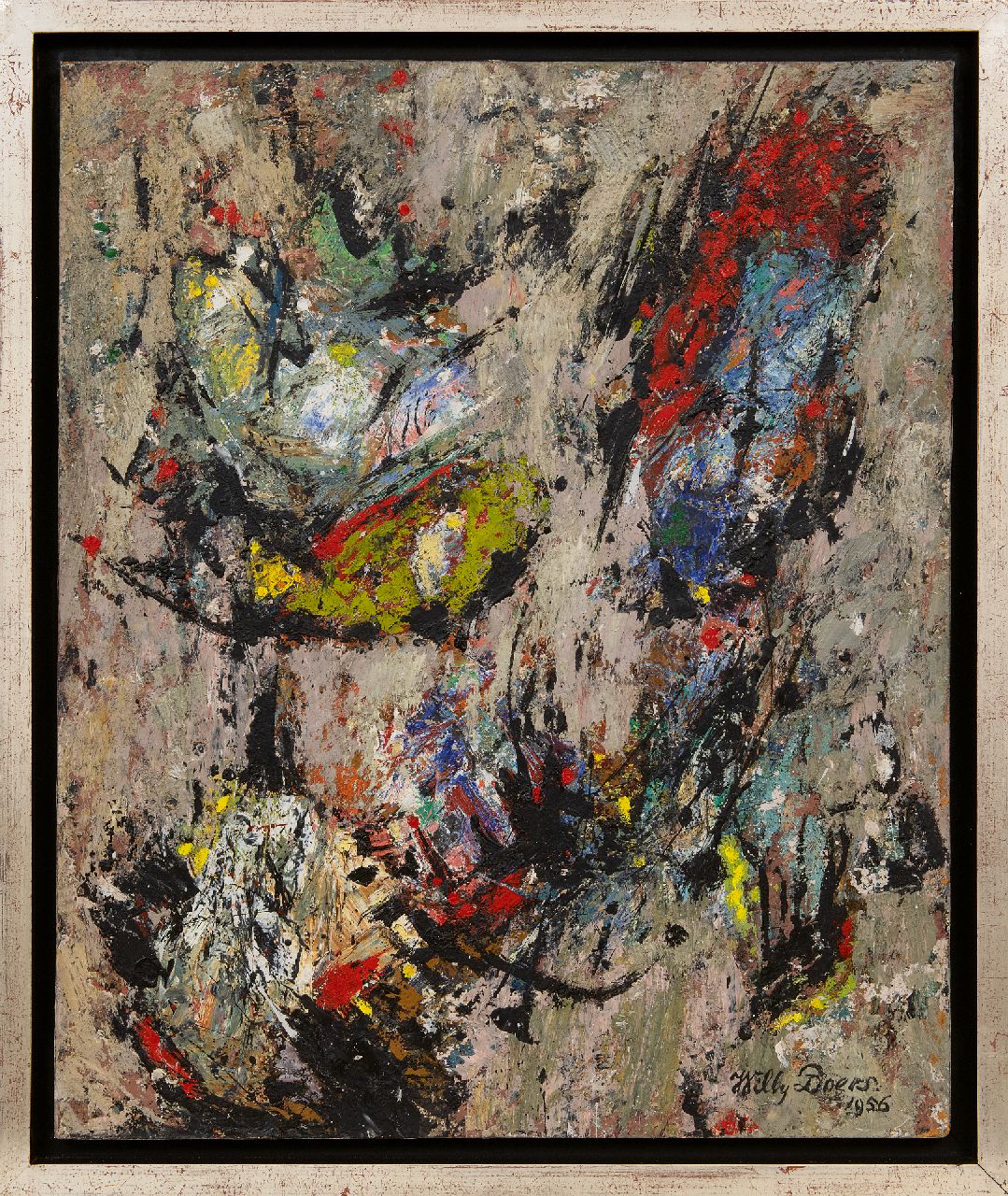 Boers W.H.F.  | 'Willy' Herman Friederich Boers, Zonder titel, olieverf op board 60,0 x 50,0 cm, gesigneerd rechtsonder en gedateerd 1956