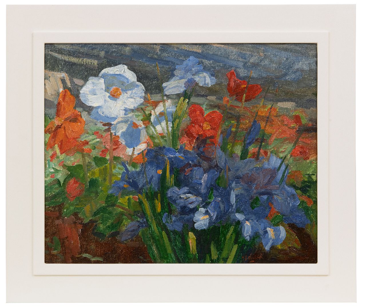 Bobeldijk F.  | Felicien Bobeldijk | Schilderijen te koop aangeboden | Kas in Aalsmeer, olieverf op doek 41,3 x 51,3 cm, gesigneerd rechtsonder