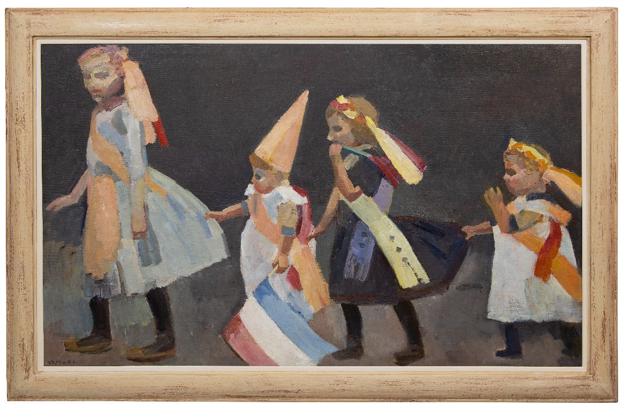 Maks C.J.  | Cornelis Johannes 'Kees' Maks | Schilderijen te koop aangeboden | Hartjesdag in Amsterdam, olieverf op doek 94,8 x 152,9 cm, gesigneerd linksonder en te dateren ca. 1915