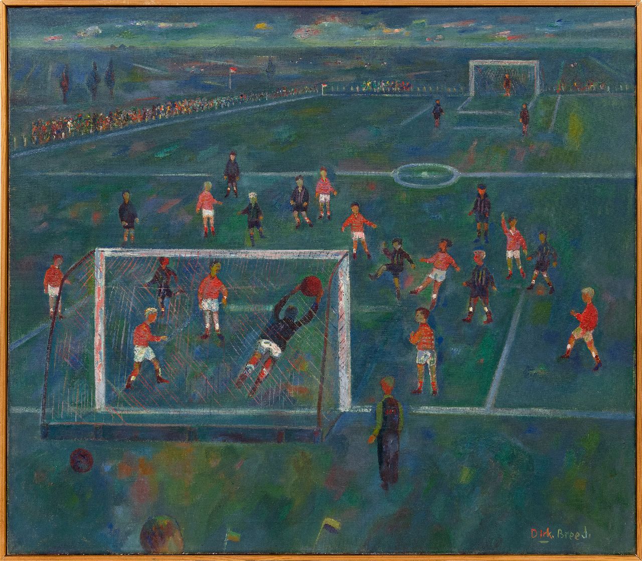 Breed D.C.  | 'Dirk' Cornelis Breed | Schilderijen te koop aangeboden | Voetballers, olieverf op doek 70,0 x 80,2 cm, gesigneerd rechtsonder