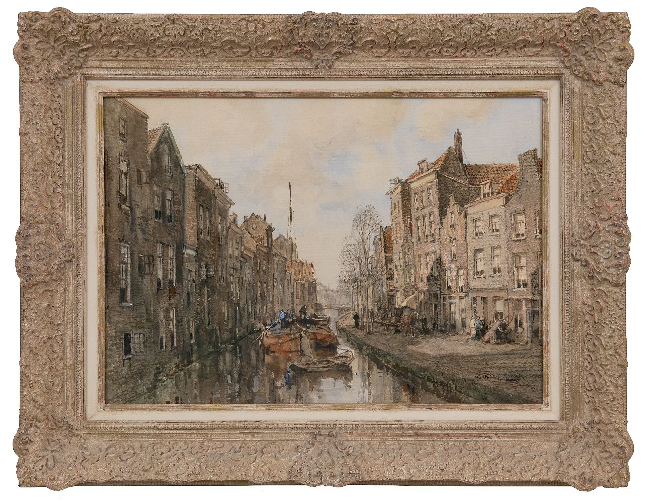 Paradies H.C.A. | Herman Cornelis Adolf Paradies | Aquarellen en tekeningen te koop aangeboden | Gezicht op het Schie te Schiedam, aquarel op papier 49,3 x 69,8 cm, gesigneerd rechtsonder Paradies H.C.A. | Herman Cornelis Adolf Paradies | Aquarellen en tekeningen te koop aangeboden | Gezicht op het Schie te Schiedam, aquarel op papier 49,3 x 69,8 cm, gesigneerd rechtsonder