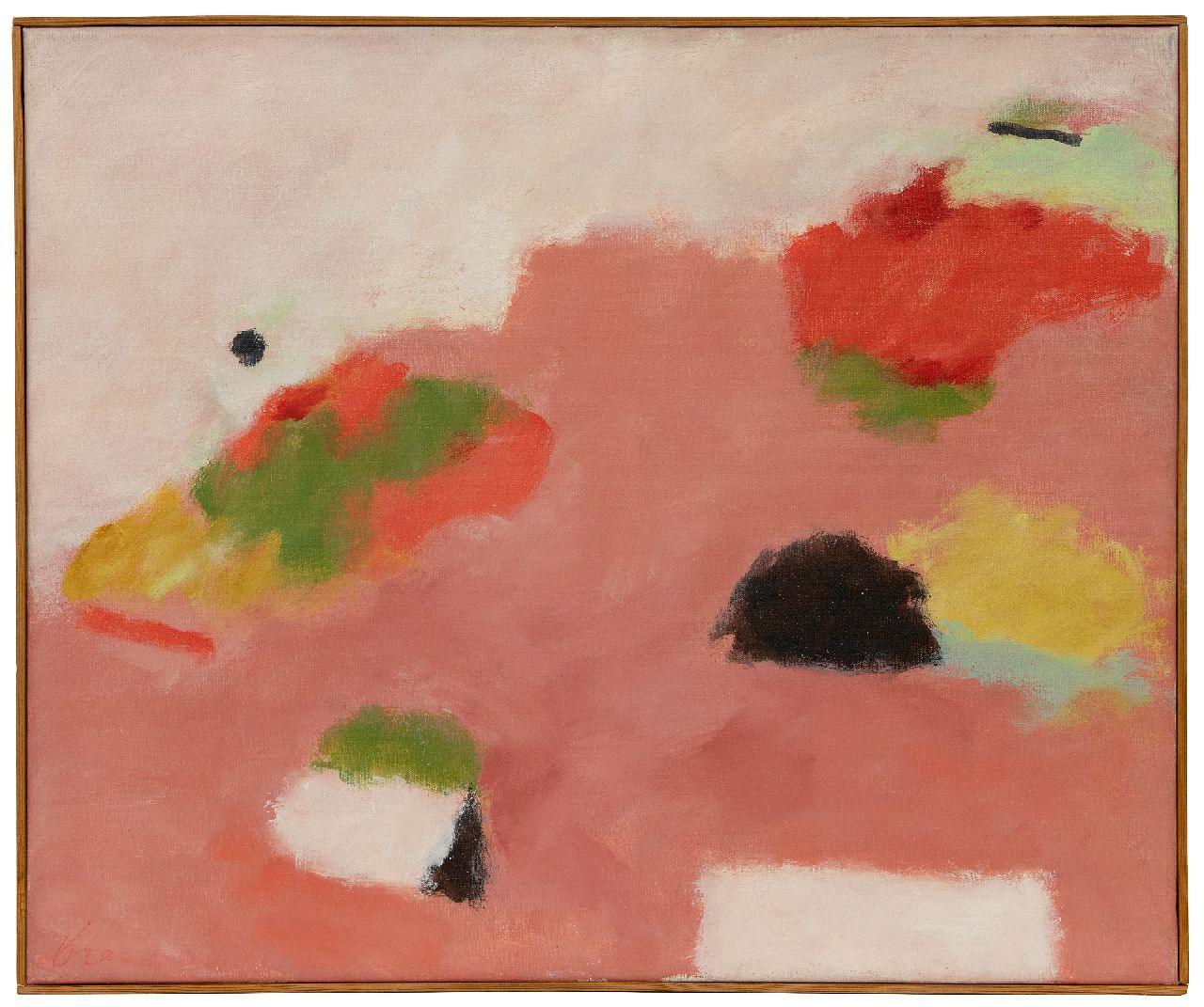 Brands E.A.M.  | Eugenius Antonius Maria 'Eugène' Brands | Schilderijen te koop aangeboden | Landschap met geometrische elementen, olieverf op doek 49,9 x 60,1 cm, gesigneerd linksonder en verso gedateerd 1978