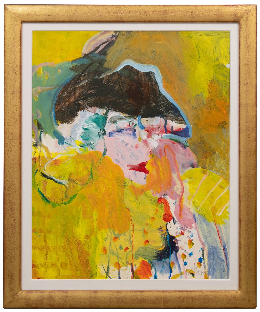 Bohemen C.B. van | Cornelis Bernardus 'Kees' van Bohemen | Schilderijen te koop aangeboden | Vrouw met hoed, gouache en olieverf op papier 82,0 x 64,0 cm, gesigneerd rechtsonder en gedateerd '78