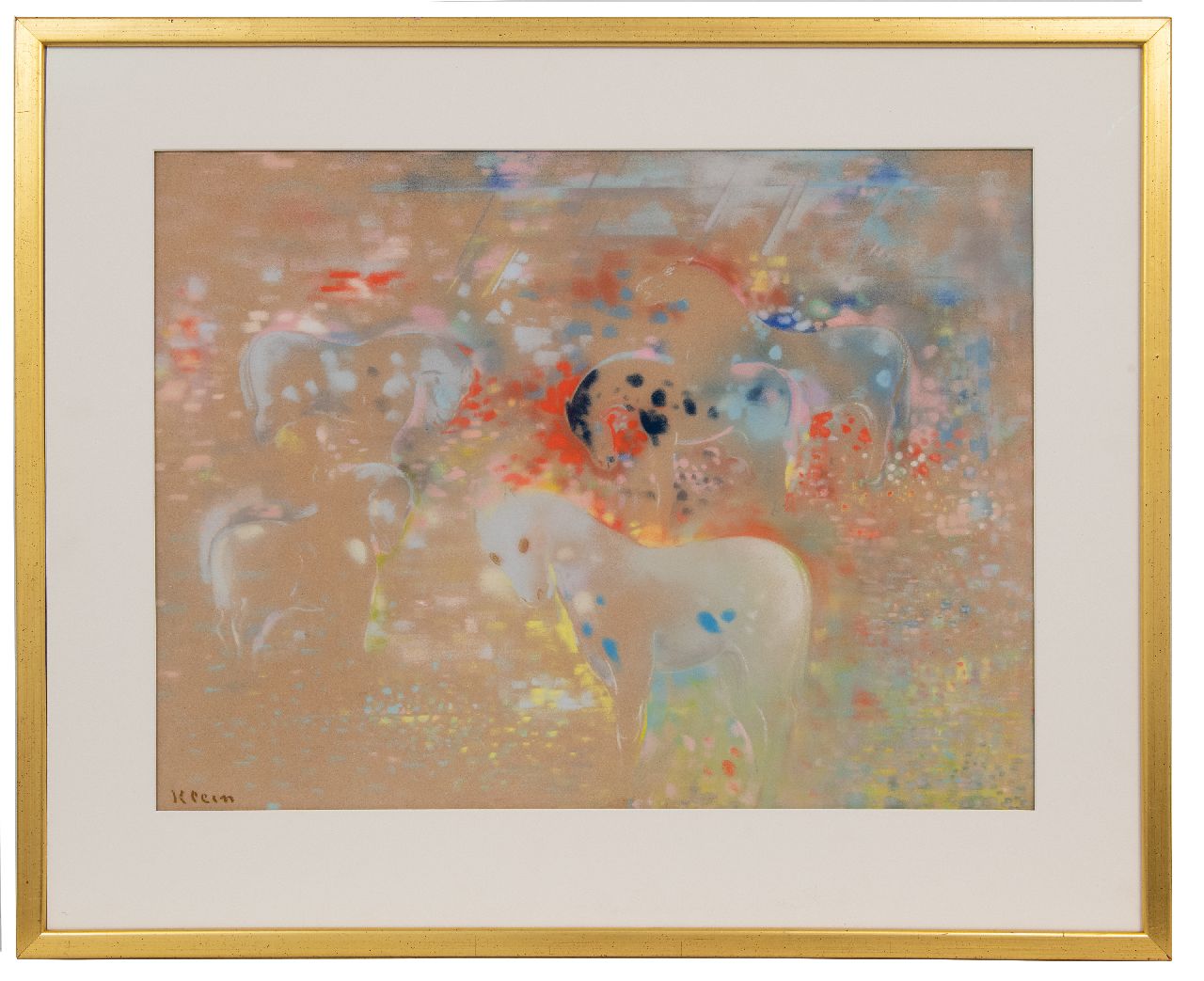 Klein F.F.A. | Friedrich Franz Albert 'Frits' Klein | Aquarellen en tekeningen te koop aangeboden | Paarden in een landschap, pastel op papier 48,4 x 63,7 cm, gesigneerd linksonder Klein F.F.A. | Friedrich Franz Albert 'Frits' Klein | Aquarellen en tekeningen te koop aangeboden | Paarden in een landschap, pastel op papier 48,4 x 63,7 cm, gesigneerd linksonder