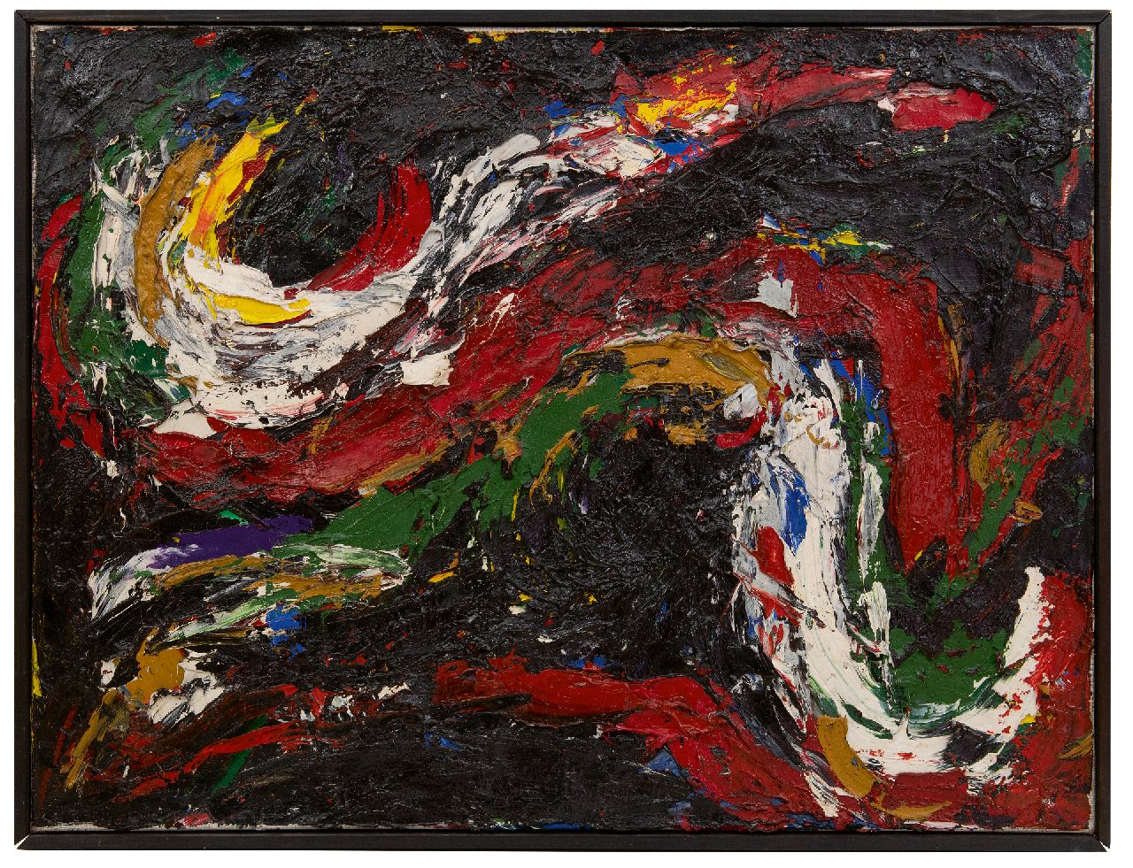Romijn G.A.M. | Gustavus Adrianus Maria 'Gust' Romijn | Schilderijen te koop aangeboden | Komposition, olieverf op doek 60,5 x 79,8 cm, gesigneerd verso en verso gedateerd '58 Romijn G.A.M. | Gustavus Adrianus Maria 'Gust' Romijn | Schilderijen te koop aangeboden | Komposition, olieverf op doek 60,5 x 79,8 cm, gesigneerd verso en verso gedateerd '58