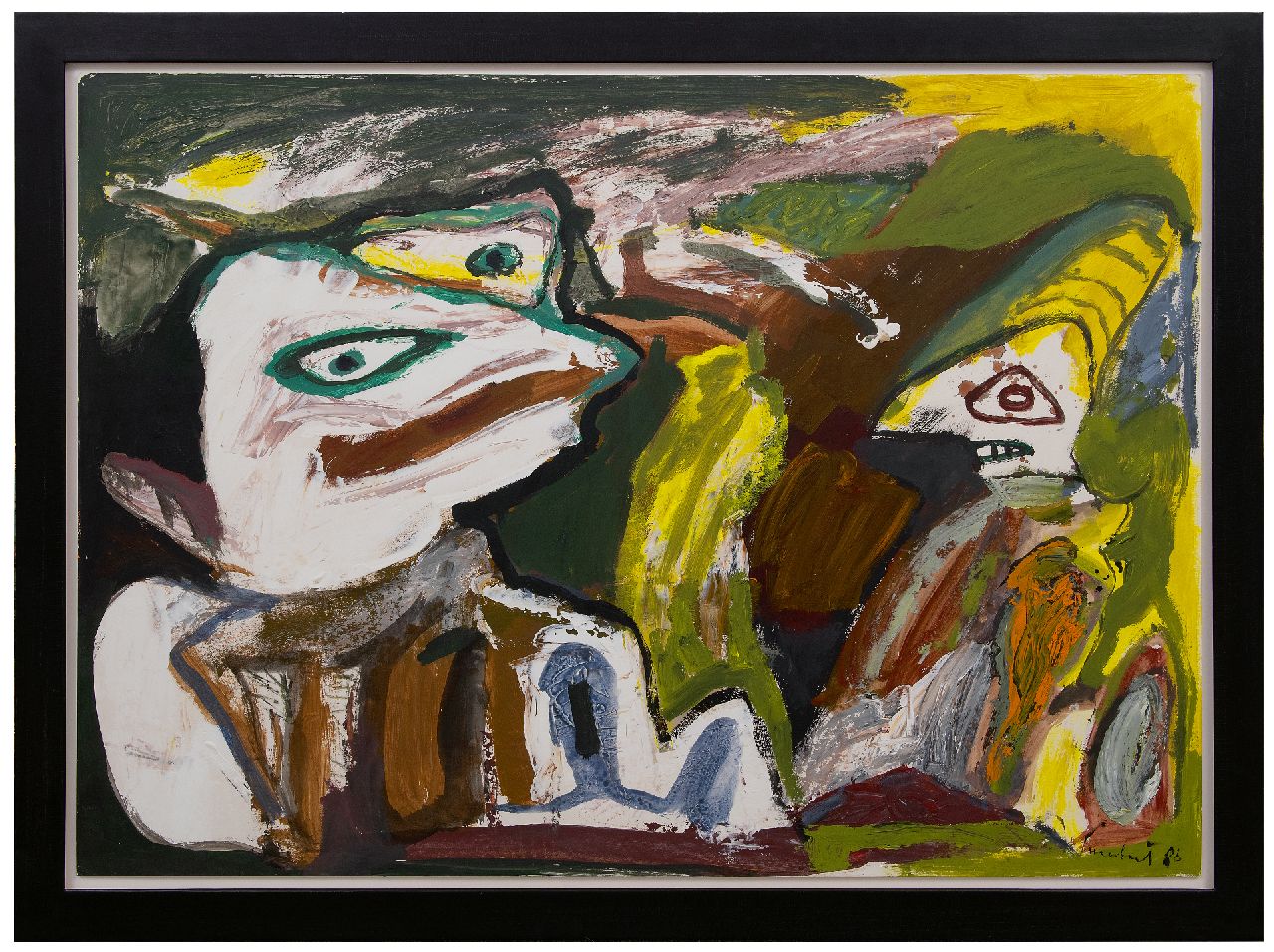 Lucebert (Lubertus Jacobus Swaanswijk) | Lucebert (Lubertus Jacobus Swaanswijk) | Aquarellen en tekeningen te koop aangeboden | Zonder titel (twee figuren), gouache op papier 78,3 x 109,7 cm, gesigneerd rechtsonder en gedateerd 1986 Lucebert (Lubertus Jacobus Swaanswijk) | Lucebert (Lubertus Jacobus Swaanswijk) | Aquarellen en tekeningen te koop aangeboden | Zonder titel (twee figuren), gouache op papier 78,3 x 109,7 cm, gesigneerd rechtsonder en gedateerd 1986