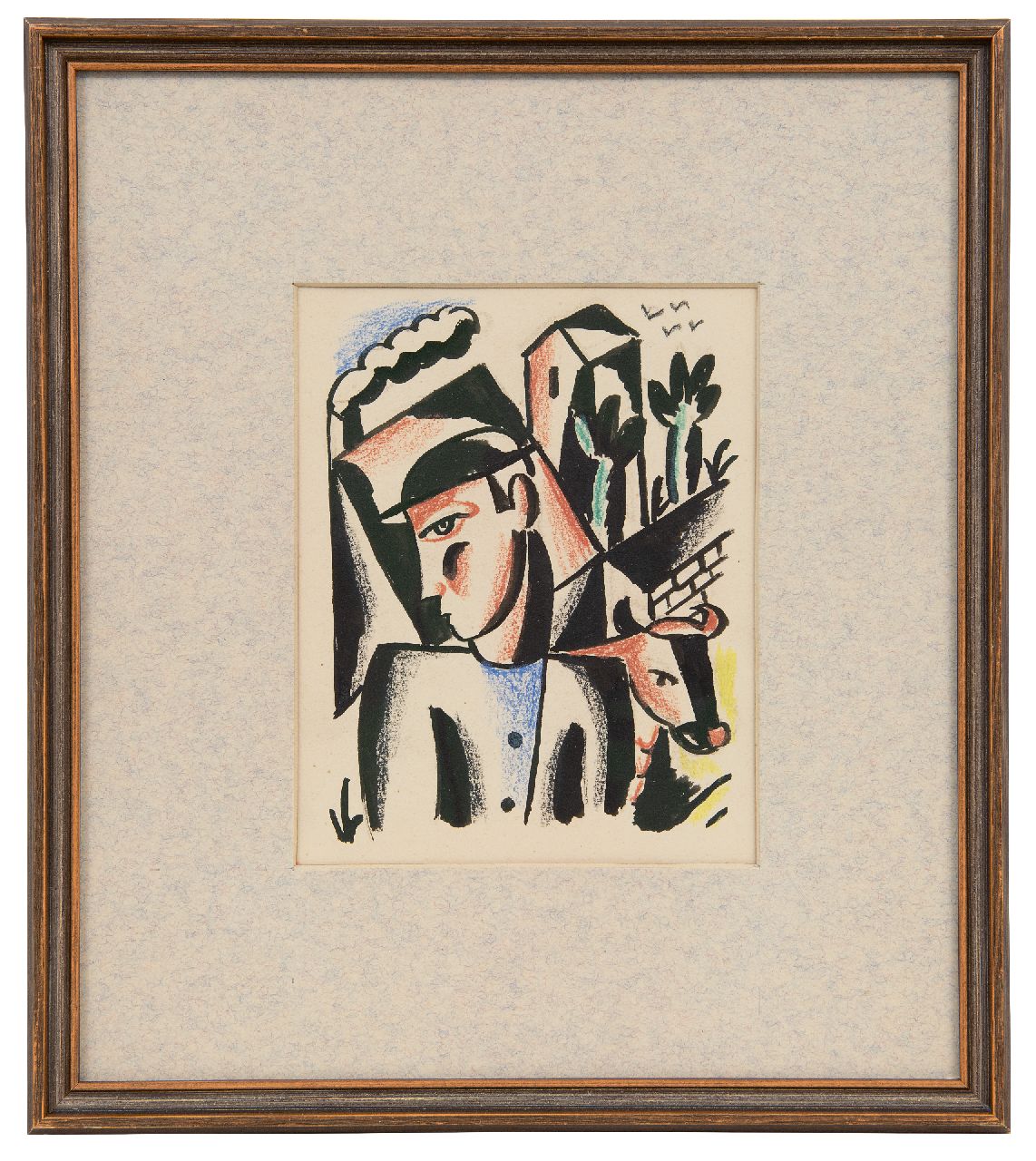 Hynckes R. | Raoul Hynckes | Aquarellen en tekeningen te koop aangeboden | Boer met koe, inkt en krijt op papier 15,3 x 12,3 cm Hynckes R. | Raoul Hynckes | Aquarellen en tekeningen te koop aangeboden | Boer met koe, inkt en krijt op papier 15,3 x 12,3 cm