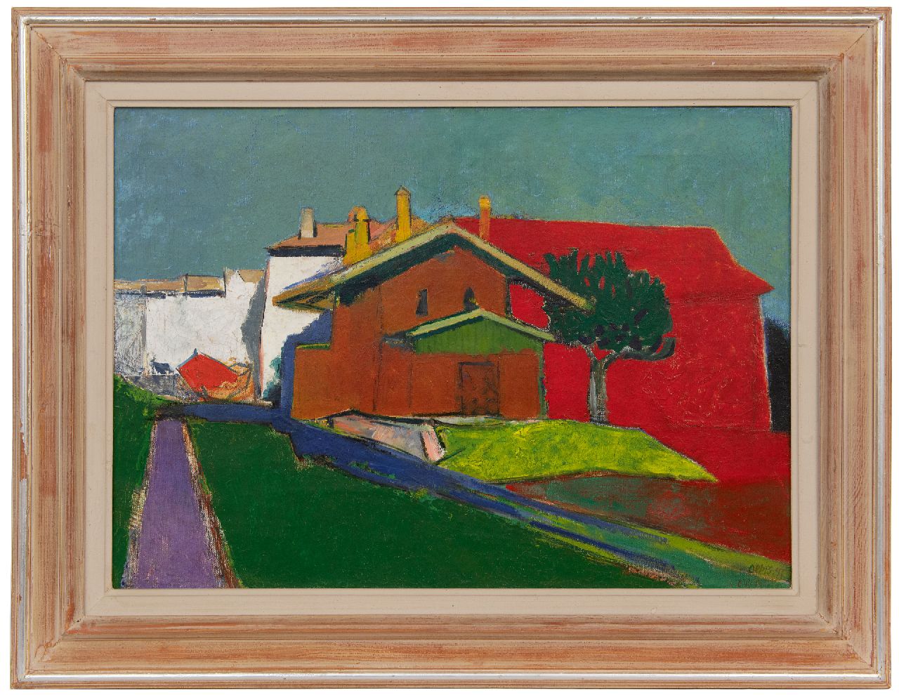 Oepts W.A.  | Willem Anthonie 'Wim' Oepts | Schilderijen te koop aangeboden | Frans dorpje, olieverf op doek 45,9 x 65,1 cm, gesigneerd rechtsonder (tweemaal) en gedateerd '47