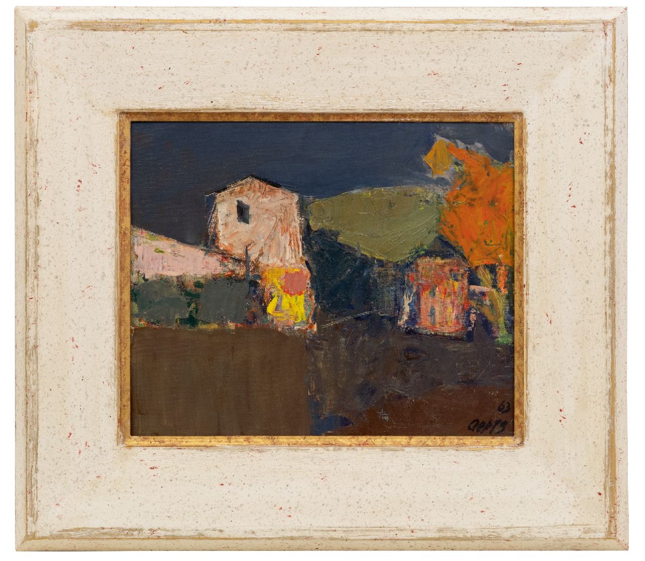 Oepts W.A. | Willem Anthonie 'Wim' Oepts | Schilderijen te koop aangeboden | Boerderij, olieverf op doek 24,8 x 29,2 cm, gesigneerd rechtsonder en gedateerd '63 Oepts W.A. | Willem Anthonie 'Wim' Oepts | Schilderijen te koop aangeboden | Boerderij, olieverf op doek 24,8 x 29,2 cm, gesigneerd rechtsonder en gedateerd '63