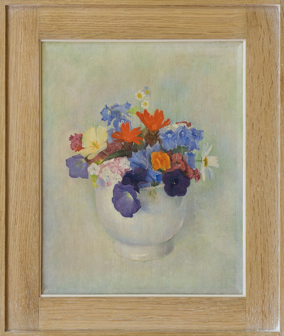 Wittenberg J.H.W. | 'Jan' Hendrik Willem Wittenberg | Schilderijen te koop aangeboden | Bloemstilleven, olieverf op doek 29,8 x 24,0 cm, gesigneerd rechtsboven en te dateren ca. 1940 Wittenberg J.H.W. | 'Jan' Hendrik Willem Wittenberg | Schilderijen te koop aangeboden | Bloemstilleven, olieverf op doek 29,8 x 24,0 cm, gesigneerd rechtsboven en te dateren ca. 1940