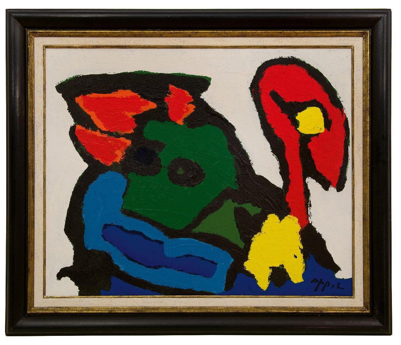 Appel C.K.  | Christiaan 'Karel' Appel | Schilderijen te koop aangeboden | Zonder titel (Dier), acryl op papier op doek 69,1 x 85,0 cm, gesigneerd rechtsonder