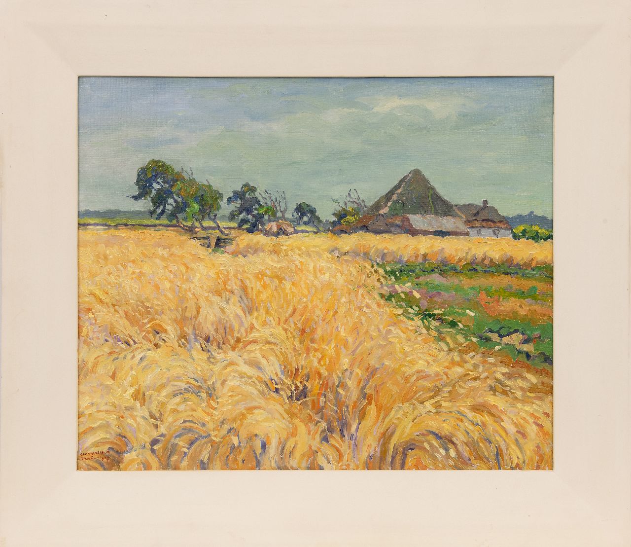 Blok van der Velden A.D.  | Adrianus Dirk 'Ad' Blok van der Velden | Schilderijen te koop aangeboden | Landschap op Texel, olieverf op doek 50,3 x 60,5 cm, gesigneerd linksonder en gedateerd Texel 1947 (?)