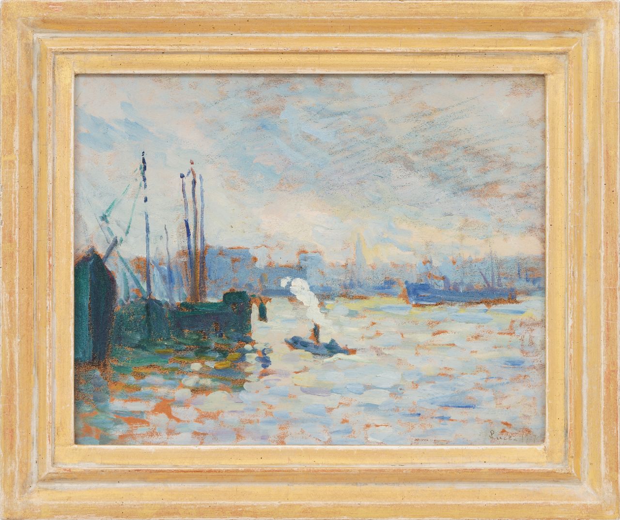 Luce M.  | Maximilien Luce | Schilderijen te koop aangeboden | De Maas bij Feijenoord, Rotterdam, olieverf op schildersboard 27,1 x 34,2 cm, gedateerd 1907