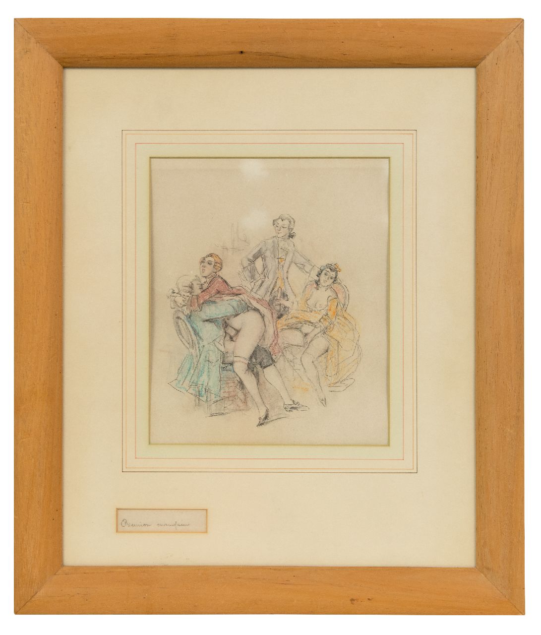 Poulton T.L. | Thomas Leycester 'Tom' Poulton, Réunion mondaine / Mondain feestje, kleurpotlood op papier 21,5 x 18,0 cm Poulton T.L. | Thomas Leycester 'Tom' Poulton, Réunion mondaine / Mondain feestje, kleurpotlood op papier 21,5 x 18,0 cm