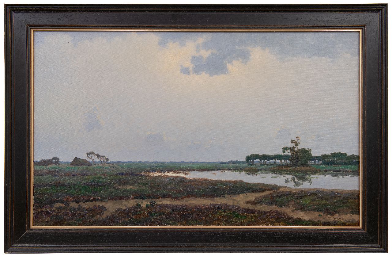 Knikker sr. J.S. | 'Jan' Simon Knikker sr. | Schilderijen te koop aangeboden | Ven in weids Hollands landschap, olieverf op doek 60,4 x 100,2 cm, gesigneerd rechtsonder Knikker sr. J.S. | 'Jan' Simon Knikker sr. | Schilderijen te koop aangeboden | Ven in weids Hollands landschap, olieverf op doek 60,4 x 100,2 cm, gesigneerd rechtsonder
