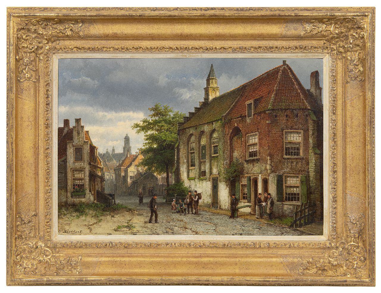 Koekkoek W.  | Willem Koekkoek | Schilderijen te koop aangeboden | Gezicht op de Sint Barbarakapel in 's-Hertogenbosch, olieverf op doek 37,9 x 56,3 cm, gesigneerd linksonder