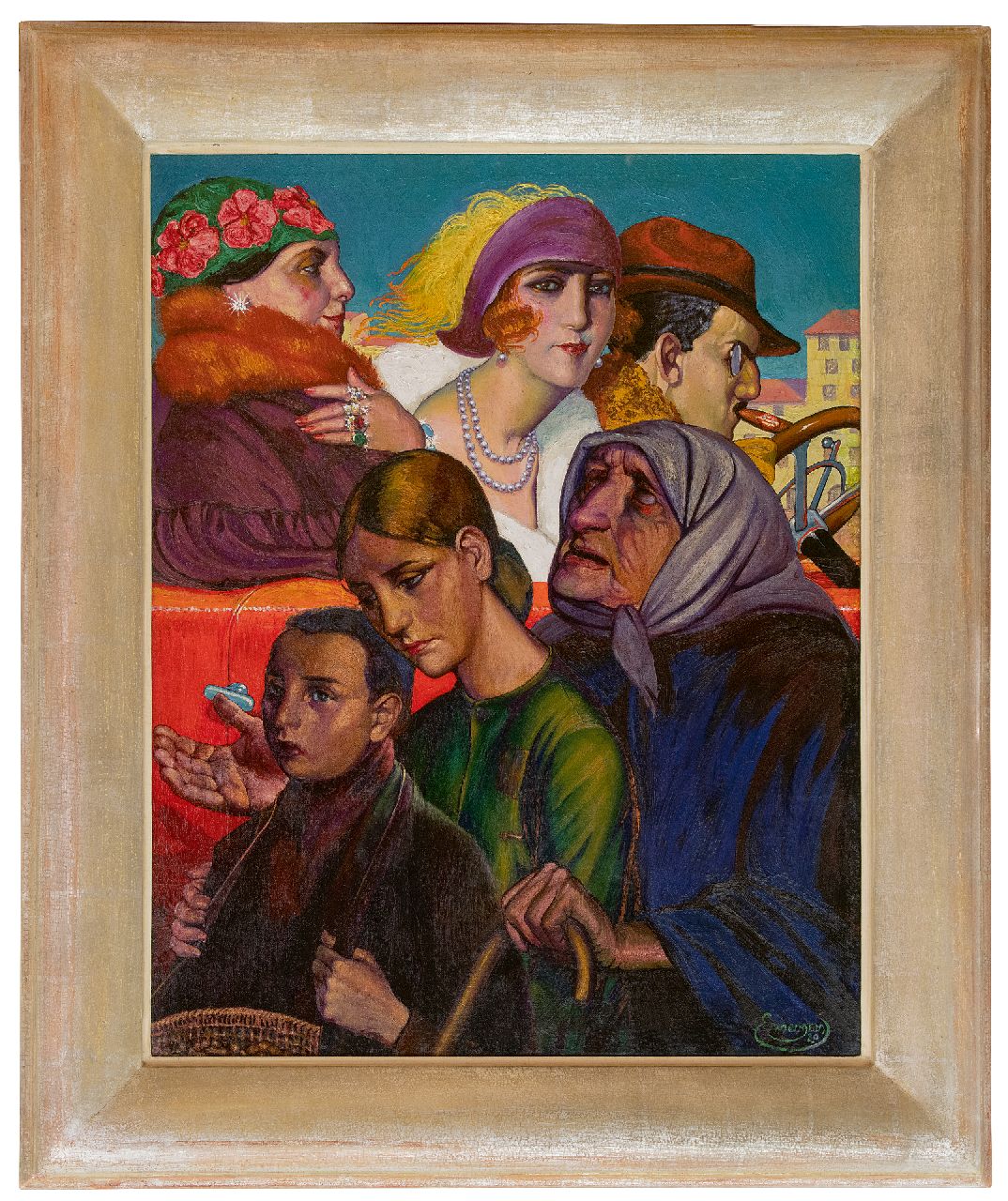 Ermengem F.  | Frans Ermengem | Schilderijen te koop aangeboden | Arm en rijk, olieverf op paneel 98,0 x 78,0 cm, gesigneerd rechtsonder en gedateerd '20