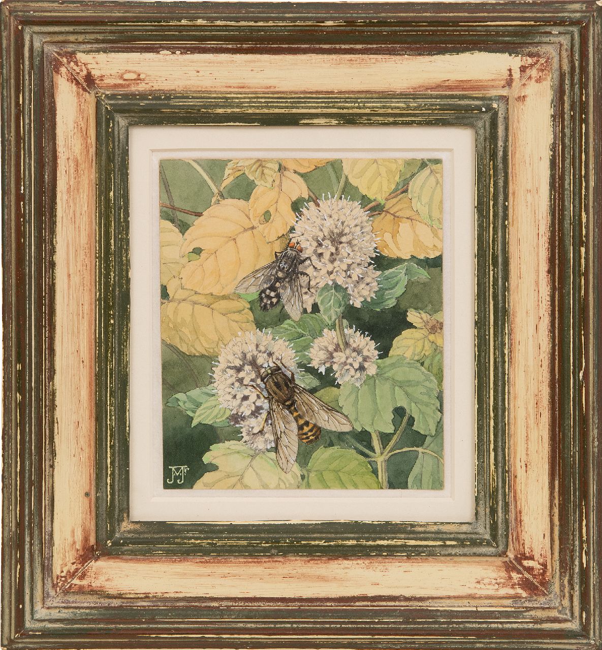 Voerman jr. J. | Jan Voerman jr. | Aquarellen en tekeningen te koop aangeboden | Bloeiende watermunt, aquarel op papier 13,1 x 11,0 cm, gesigneerd linksonder met monogram Voerman jr. J. | Jan Voerman jr. | Aquarellen en tekeningen te koop aangeboden | Bloeiende watermunt, aquarel op papier 13,1 x 11,0 cm, gesigneerd linksonder met monogram
