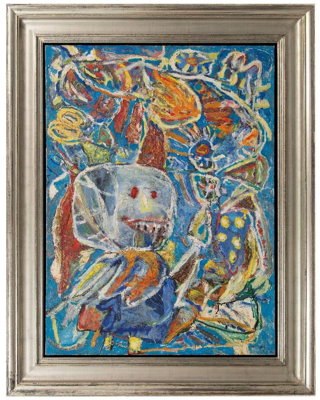 Lucebert (Lubertus Jacobus Swaanswijk)   | Lucebert (Lubertus Jacobus Swaanswijk) | Schilderijen te koop aangeboden | Hobgoblin's carnival, olieverf op doek 120,0 x 90,0 cm, gesigneerd rechtsonder en gedateerd '61