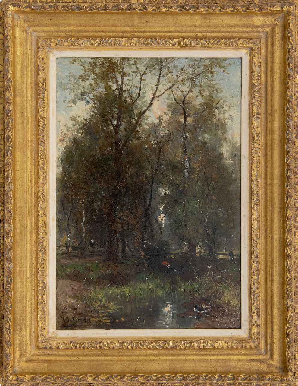 Bilders J.W.  | Johannes Warnardus Bilders | Schilderijen te koop aangeboden | Bosvennetje, olieverf op paneel 33,7 x 23,0 cm, gesigneerd linksonder