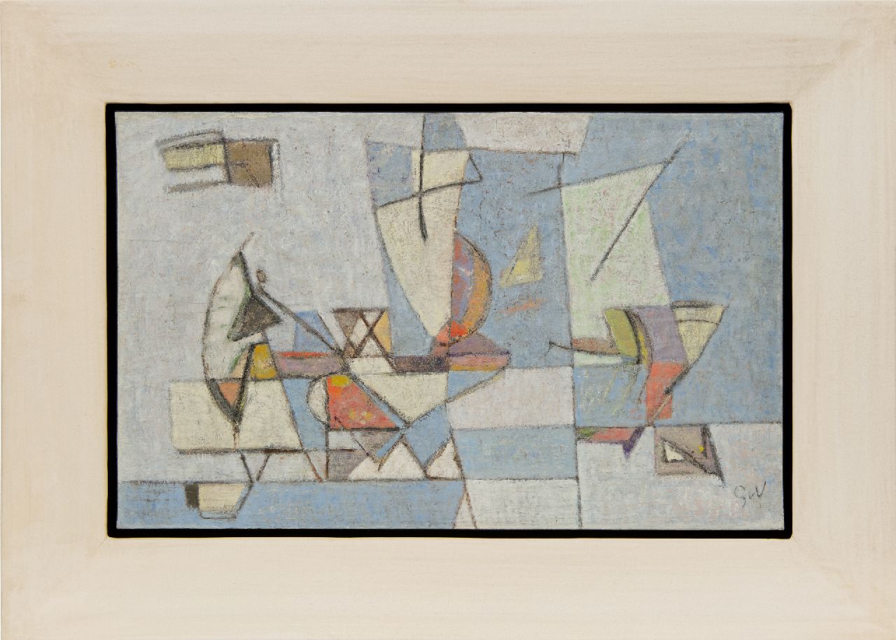 Velde G. van | Gerardus 'Geer' van Velde, Compositie, olieverf op doek 38,0 x 60,6 cm, gesigneerd rechtsonder met initialen en te dateren ca. 1944-1947 Velde G. van | Gerardus 'Geer' van Velde, Compositie, olieverf op doek 38,0 x 60,6 cm, gesigneerd rechtsonder met initialen en te dateren ca. 1944-1947