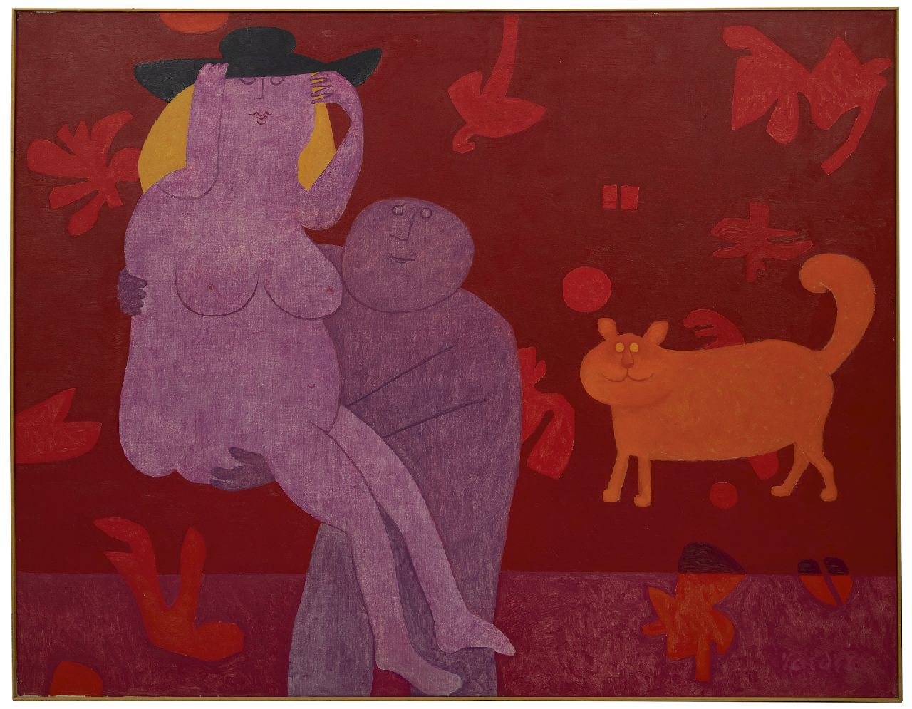 Roëde J. | Jan Roëde | Schilderijen te koop aangeboden | Le moindre de ses soucis, acryl op doek 114,0 x 145,7 cm, gesigneerd rechtsonder en op spieraam en gedateerd '69 Roëde J. | Jan Roëde | Schilderijen te koop aangeboden | Le moindre de ses soucis, acryl op doek 114,0 x 145,7 cm, gesigneerd rechtsonder en op spieraam en gedateerd '69