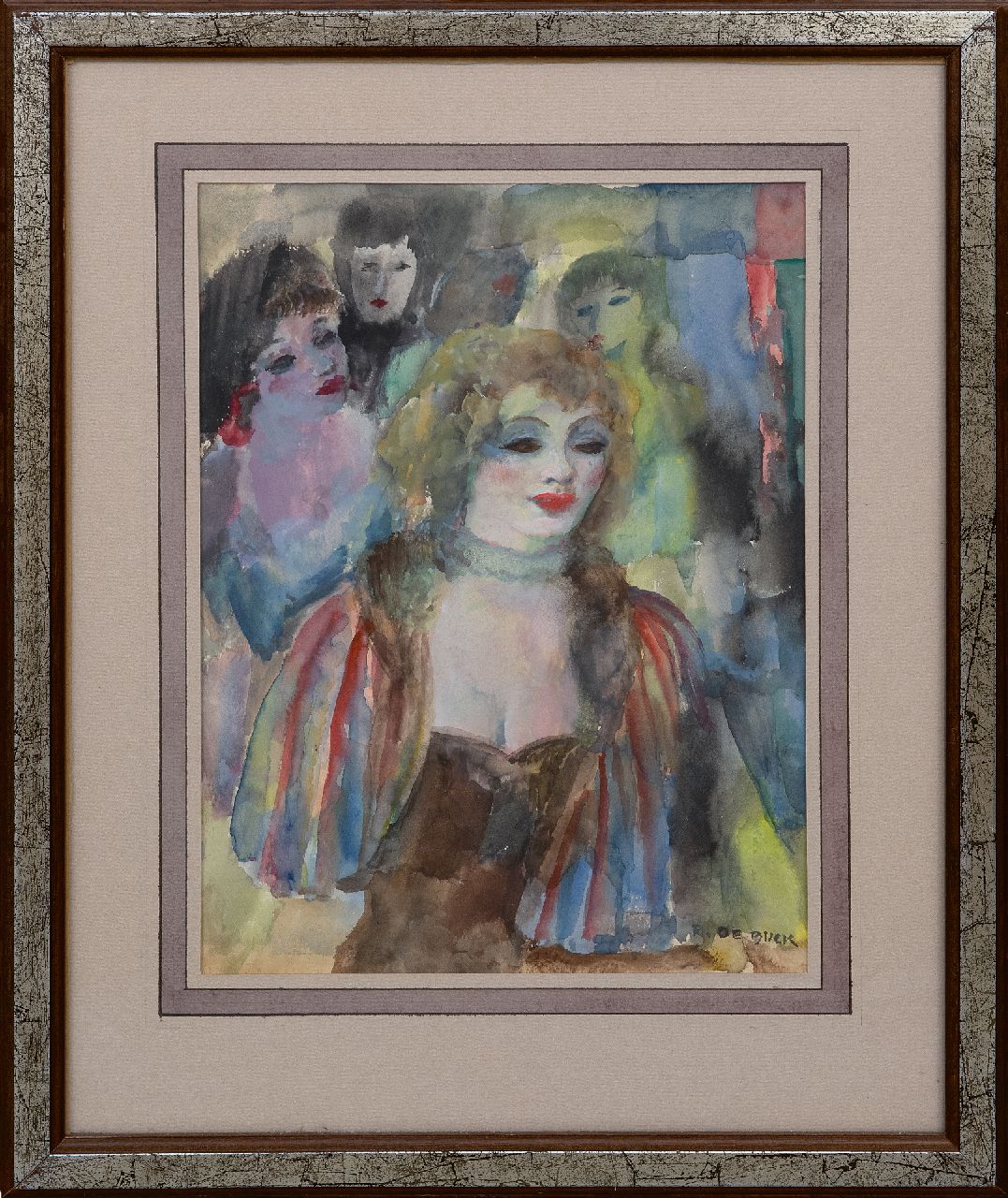 Buck R. de | Raphaël de Buck | Aquarellen en tekeningen te koop aangeboden | Vier vrouwen, aquarel op papier 31,0 x 23,0 cm, gesigneerd rechtsonder Buck R. de | Raphaël de Buck | Aquarellen en tekeningen te koop aangeboden | Vier vrouwen, aquarel op papier 31,0 x 23,0 cm, gesigneerd rechtsonder